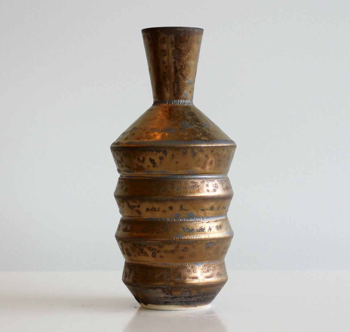 Gold Grooved Vessel