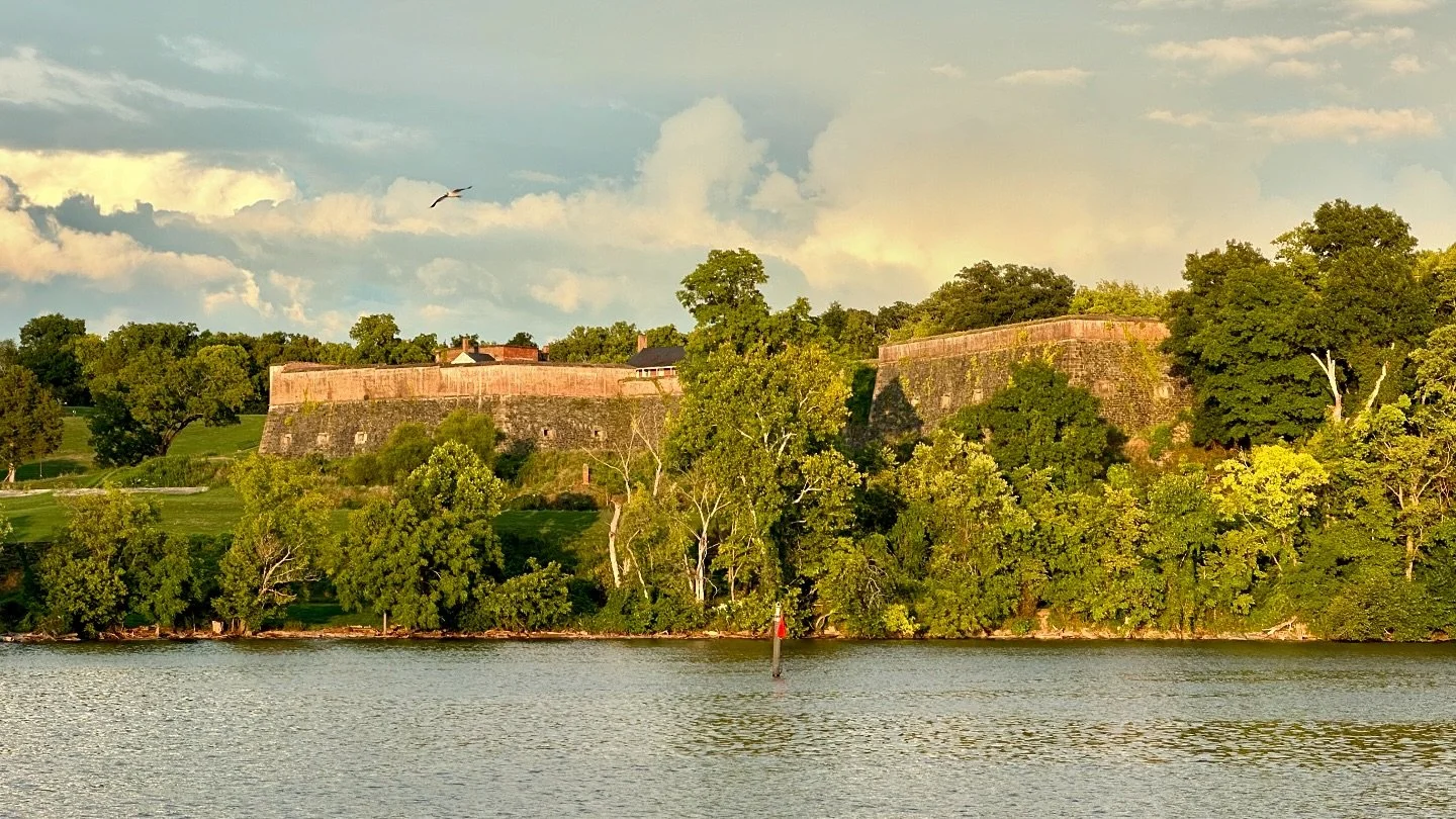 Stunning sunset light this evening on Fort Washington, just south of Washington DC. Join us on a private cruise to learn more about the history of this fort.