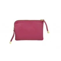 Leather Clutch Hot Pink