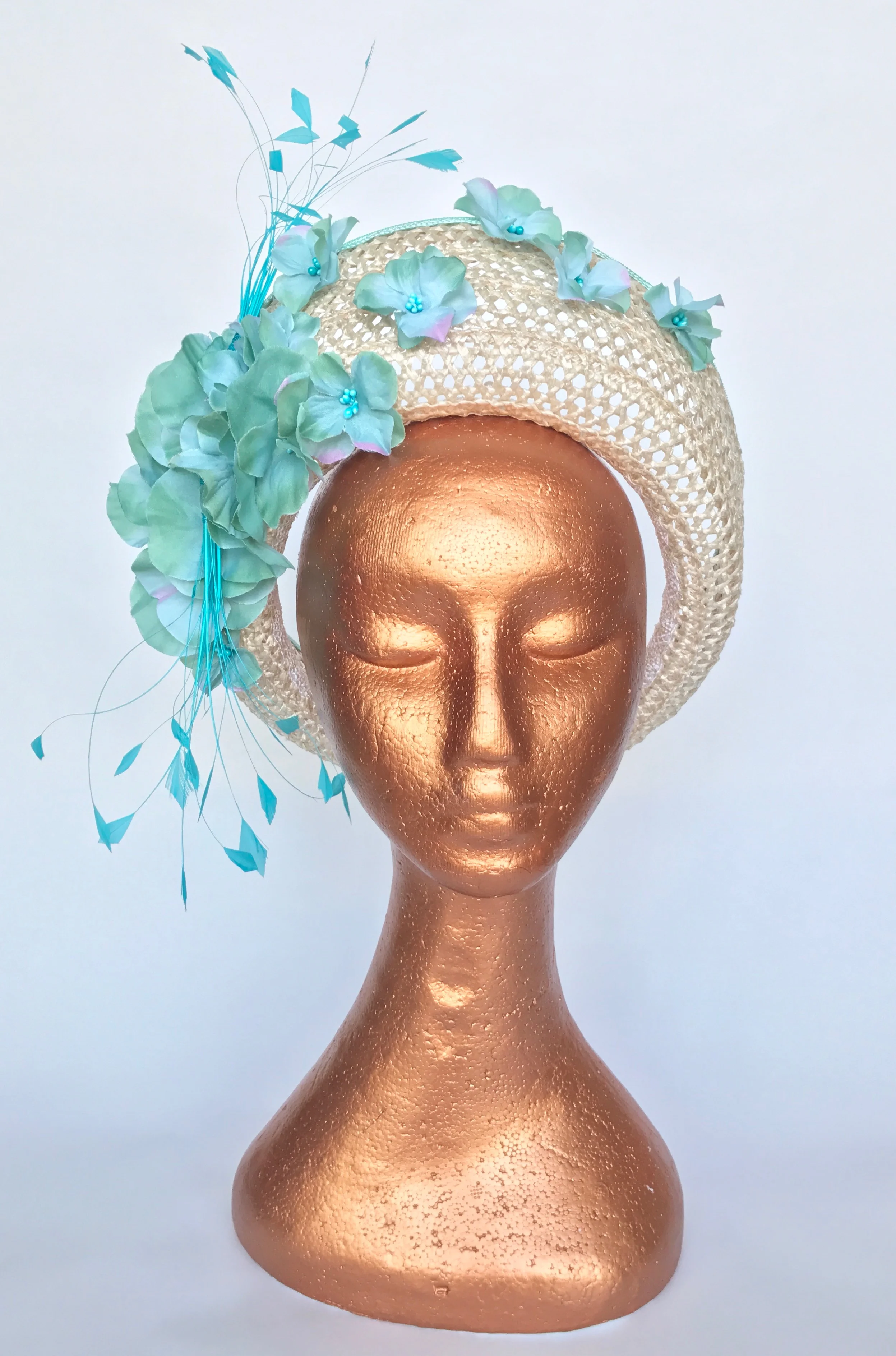 Blossom Blue Halo Hat by Edwina Woods Millinery