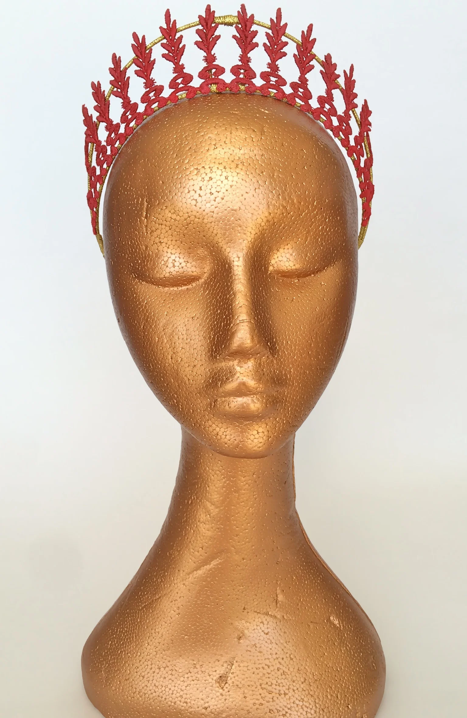 Red Lace Crown by Edwina Woods Millinery