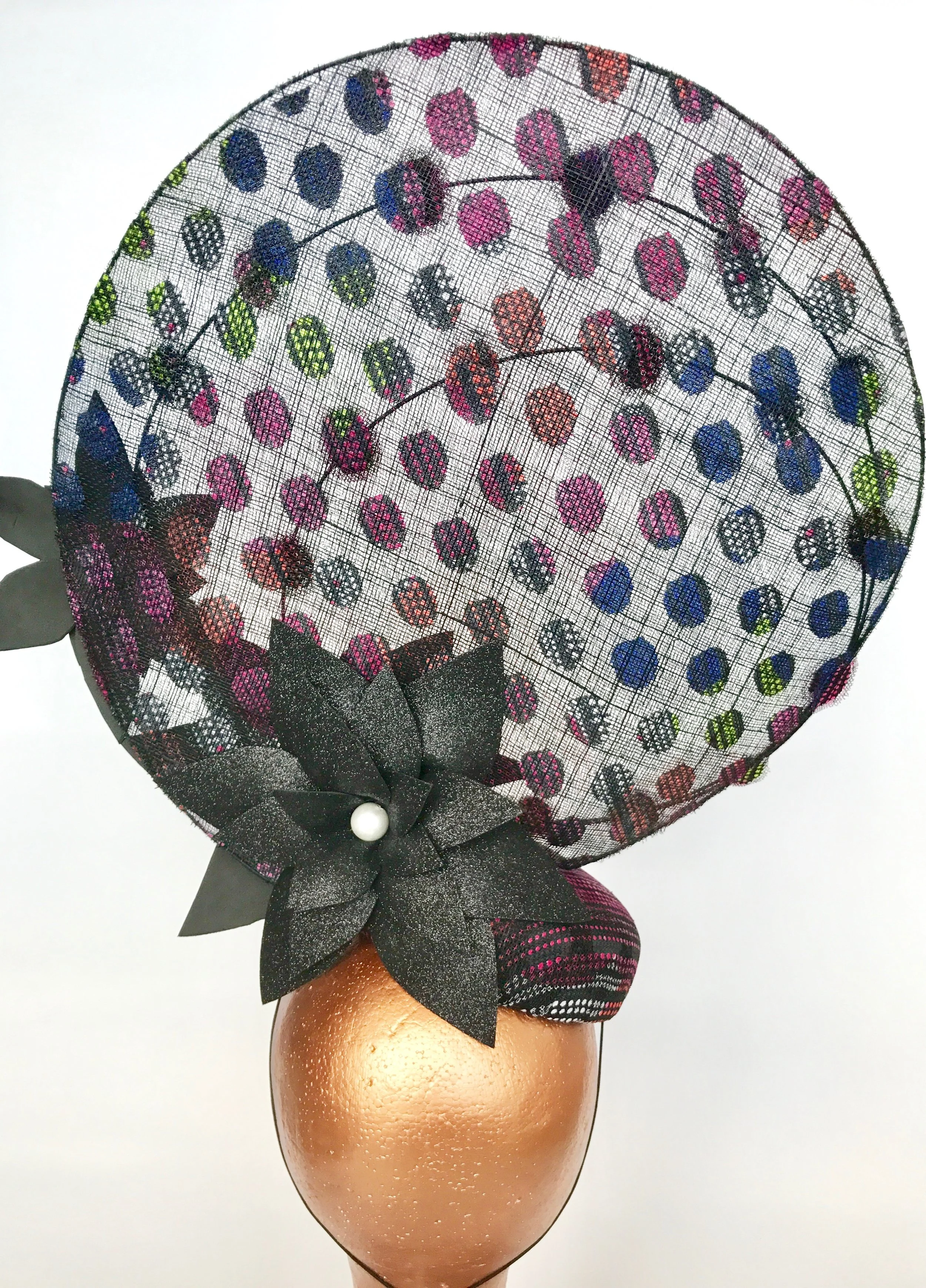 Spot Me Black and multi-colour Hat by Edwina Woods