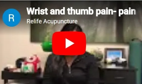 Acupuncture treatment for wrist pain and thumb pain.