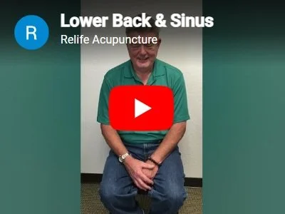 Acupuncture treatment for lower back pain and sinus.