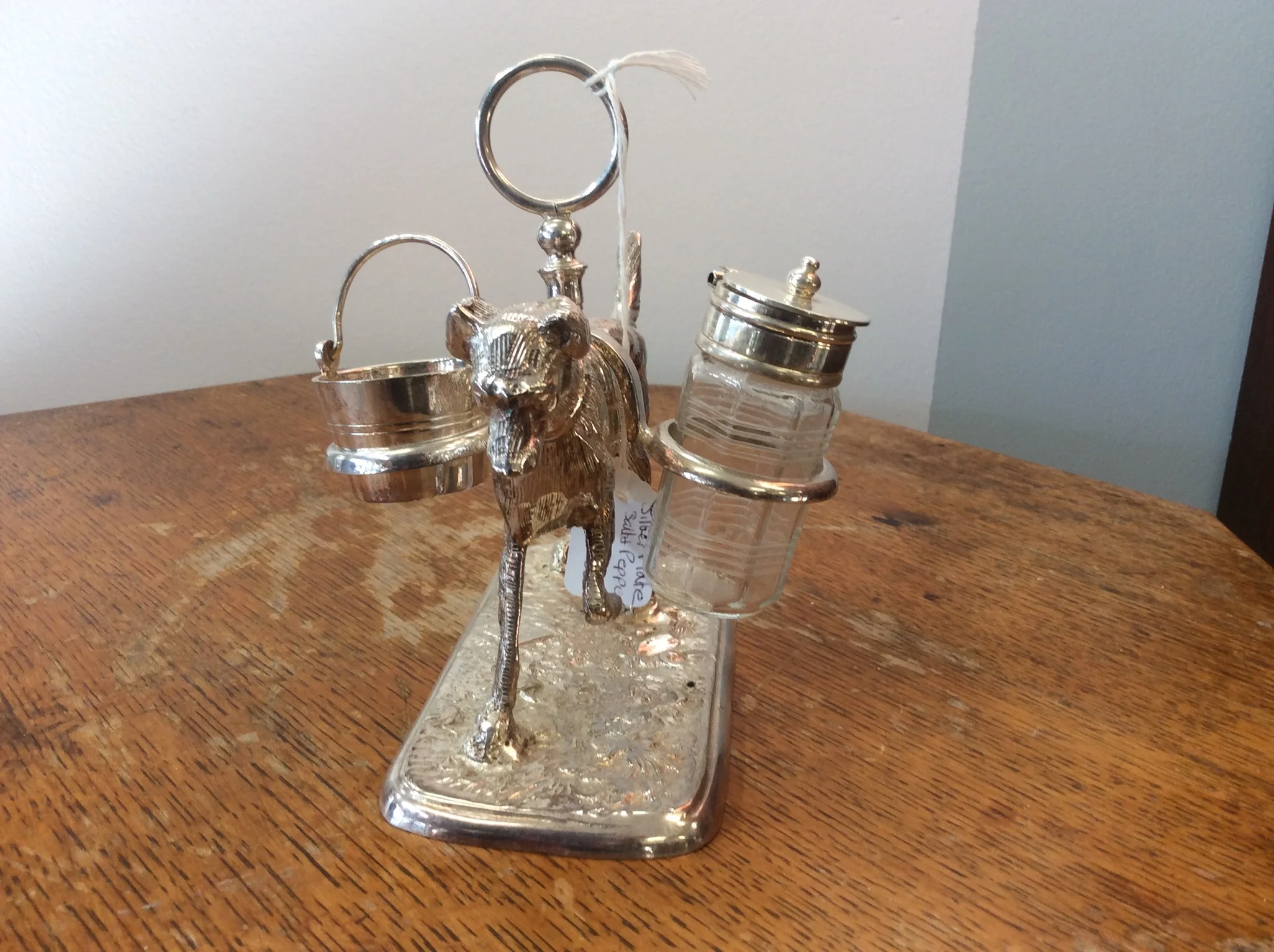 silver plate condiment carrier
