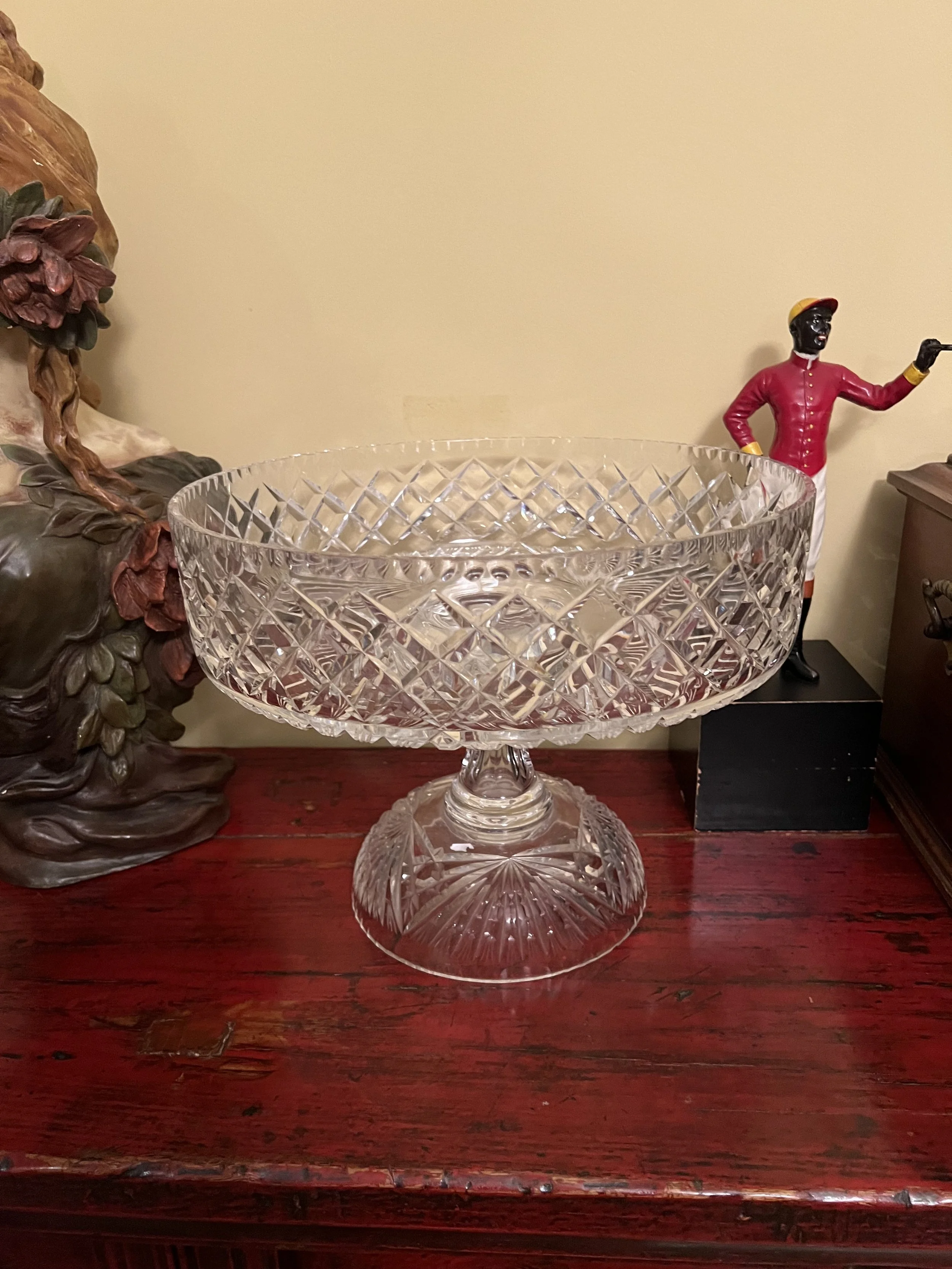 Crystal vase, two piece.