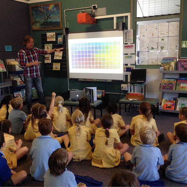 Presenting Danny Blue at Manly West primary school