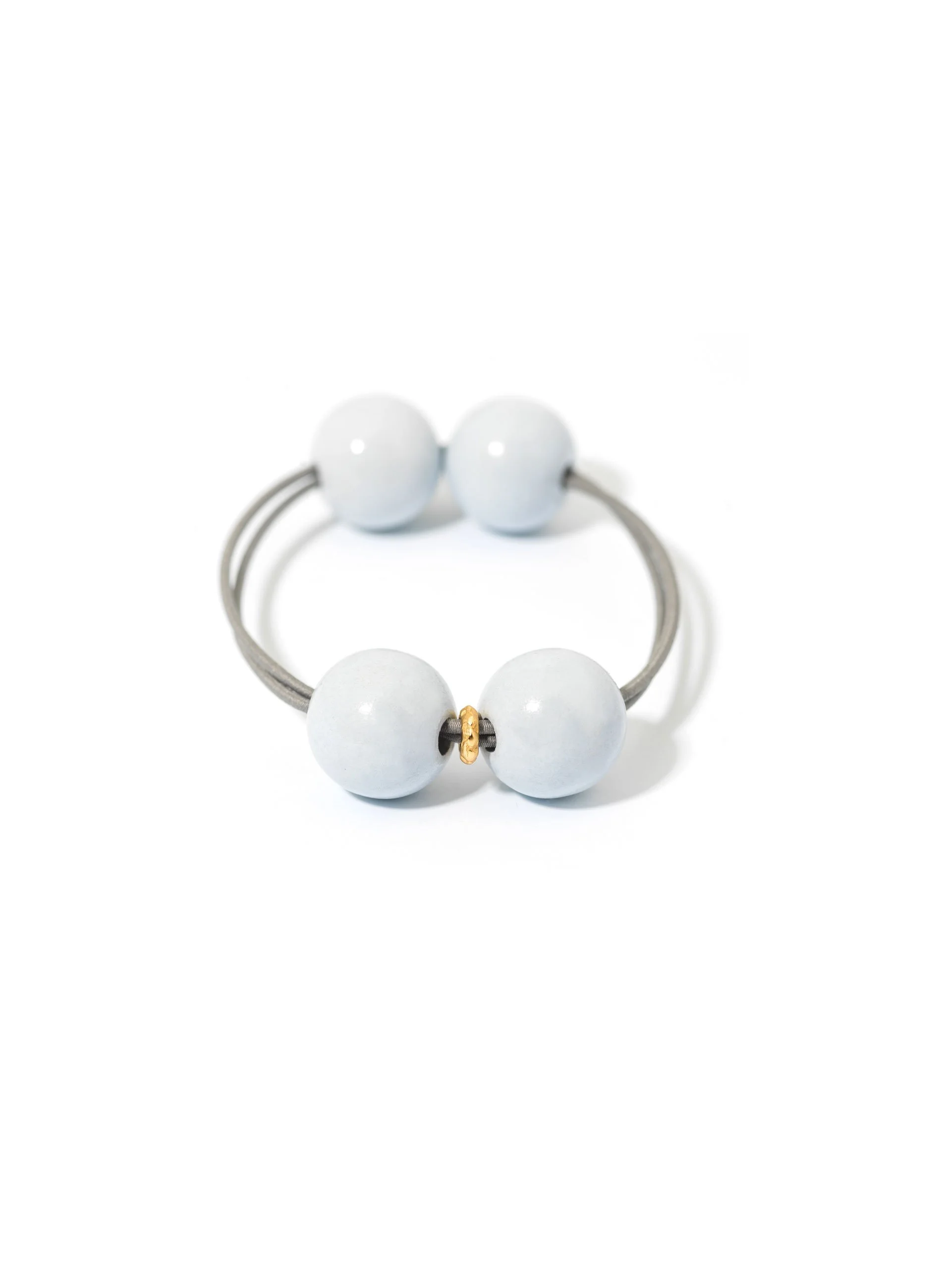 WOODY HAIR TIE PASTEL GREY BLUE / GREY
