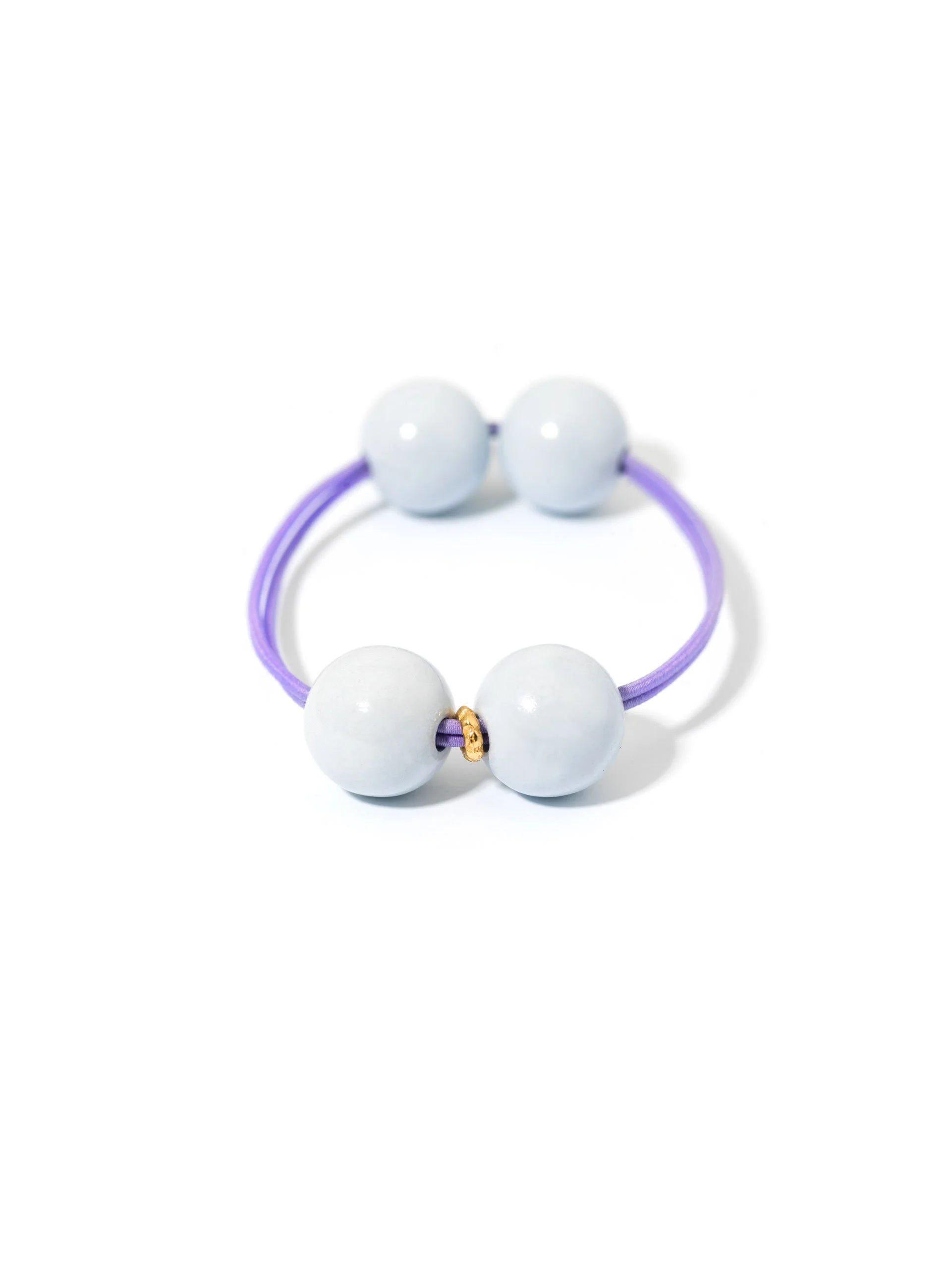 WOODY HAIR TIE PASTEL GREY BLUE / LIGHT PURPLE