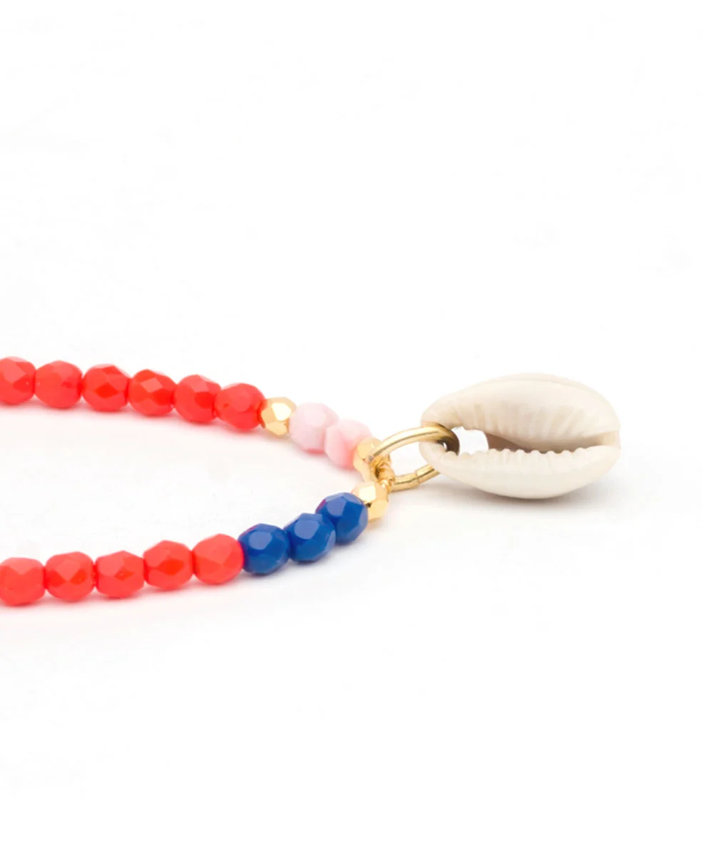 KAURI NECLACE DARKORANGE / INDIGO