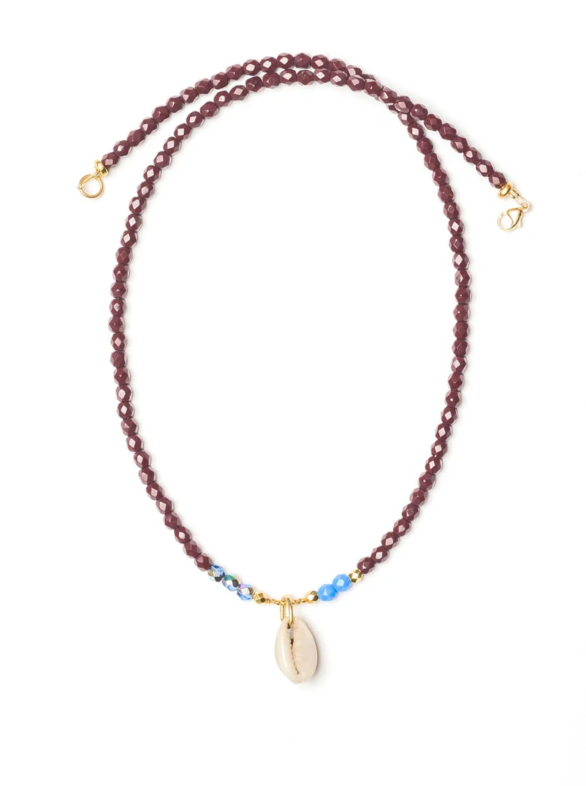 KAURI NECKLACE MARSALA / BLUE