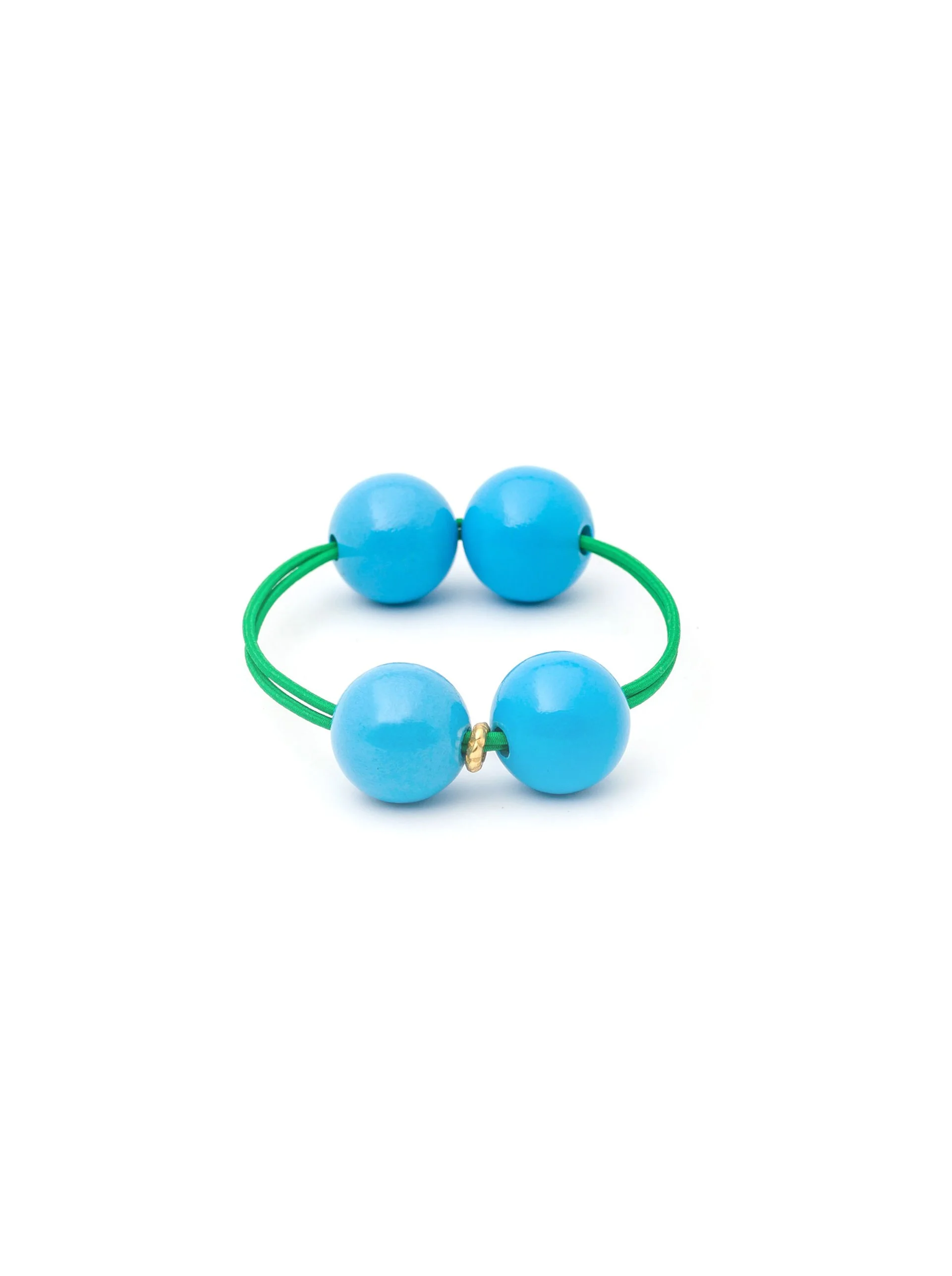 WOODY HAIR TIE SKYBLUE / TENNIS GREEN