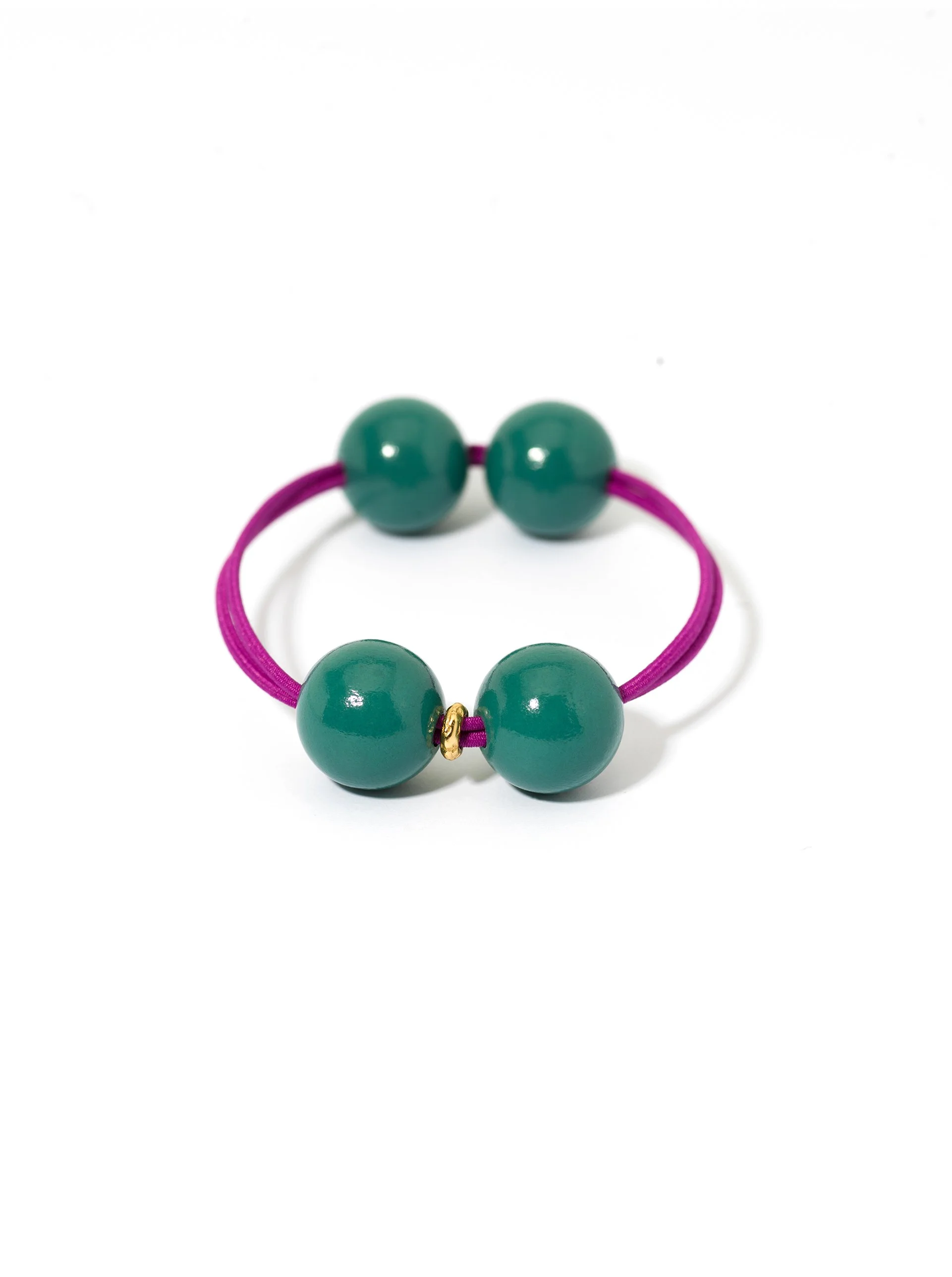 WOODY HAIR TIE EMERALD / ACAI