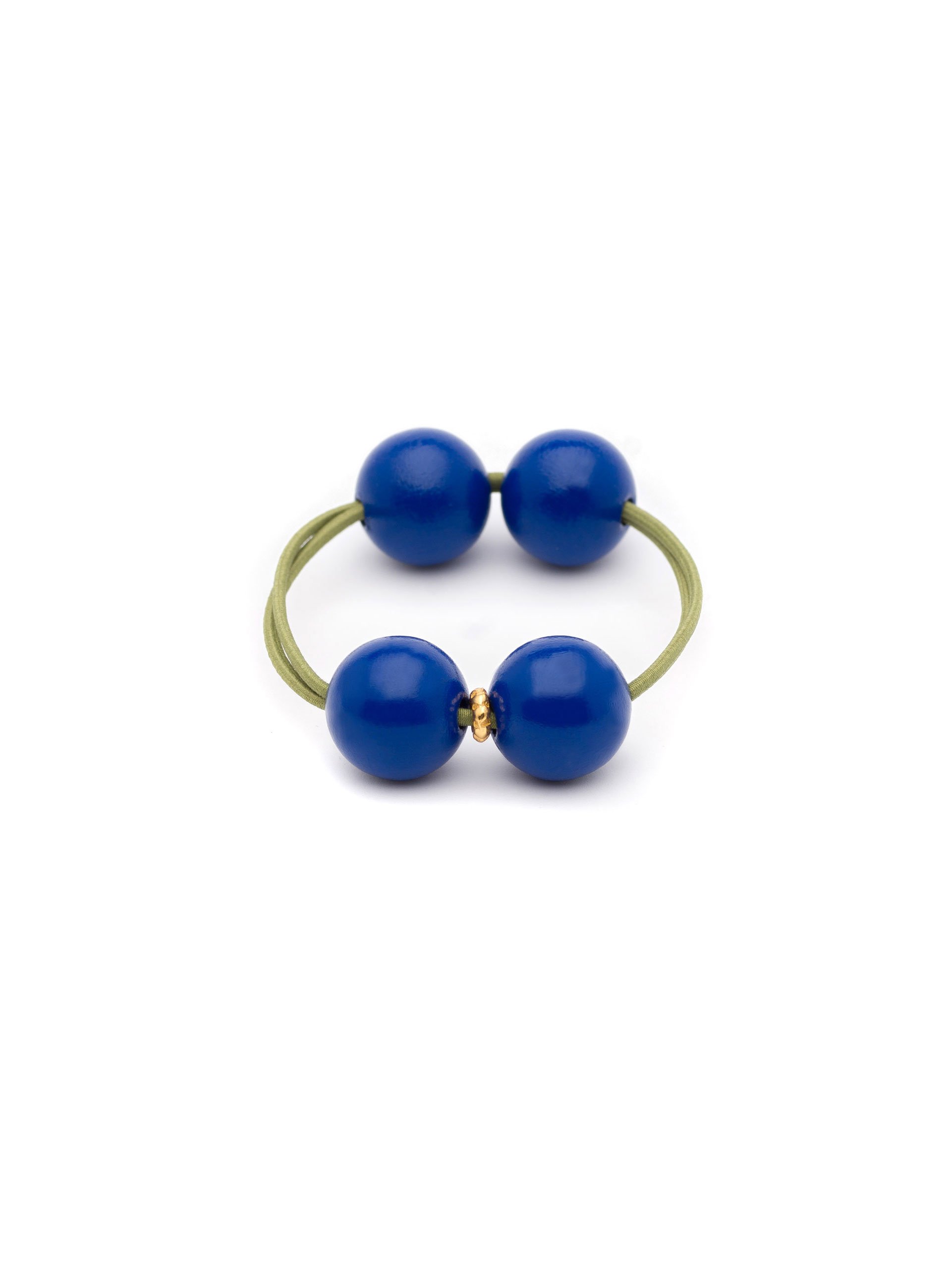 WOODY HAIR TIE INDIGO / KHAKI