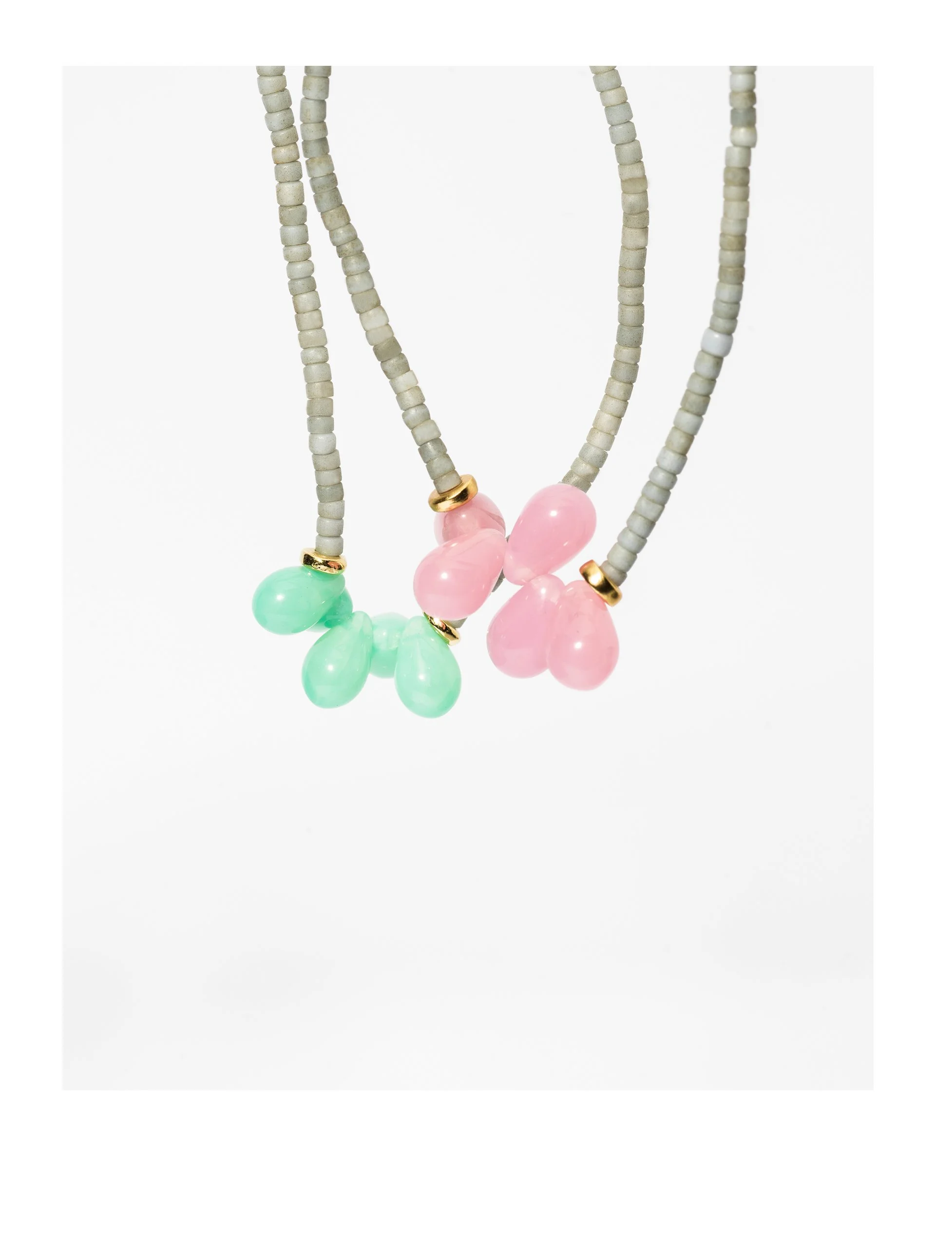 NEW ! LIMITED LUCKY DROPS BRACELET LIGHT GREY / TURQUOISE