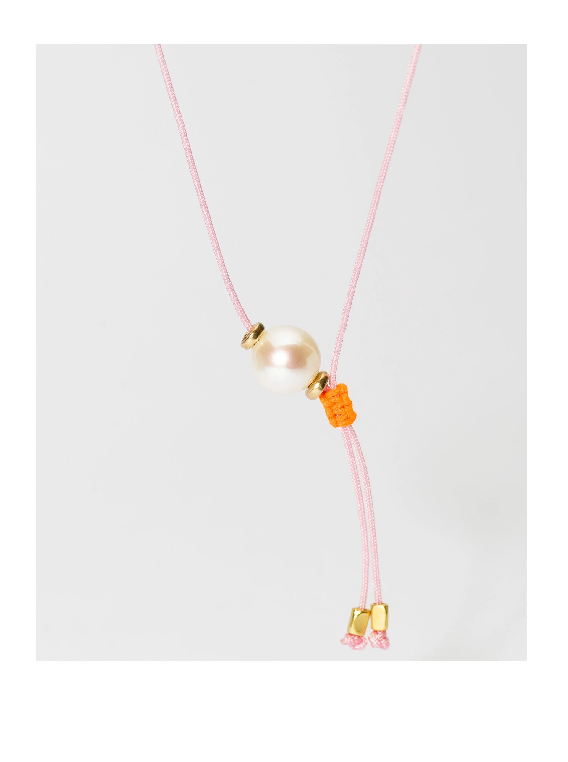 NEW ! FRESHWATER NECKLACE ROSE / NEON ORANGE