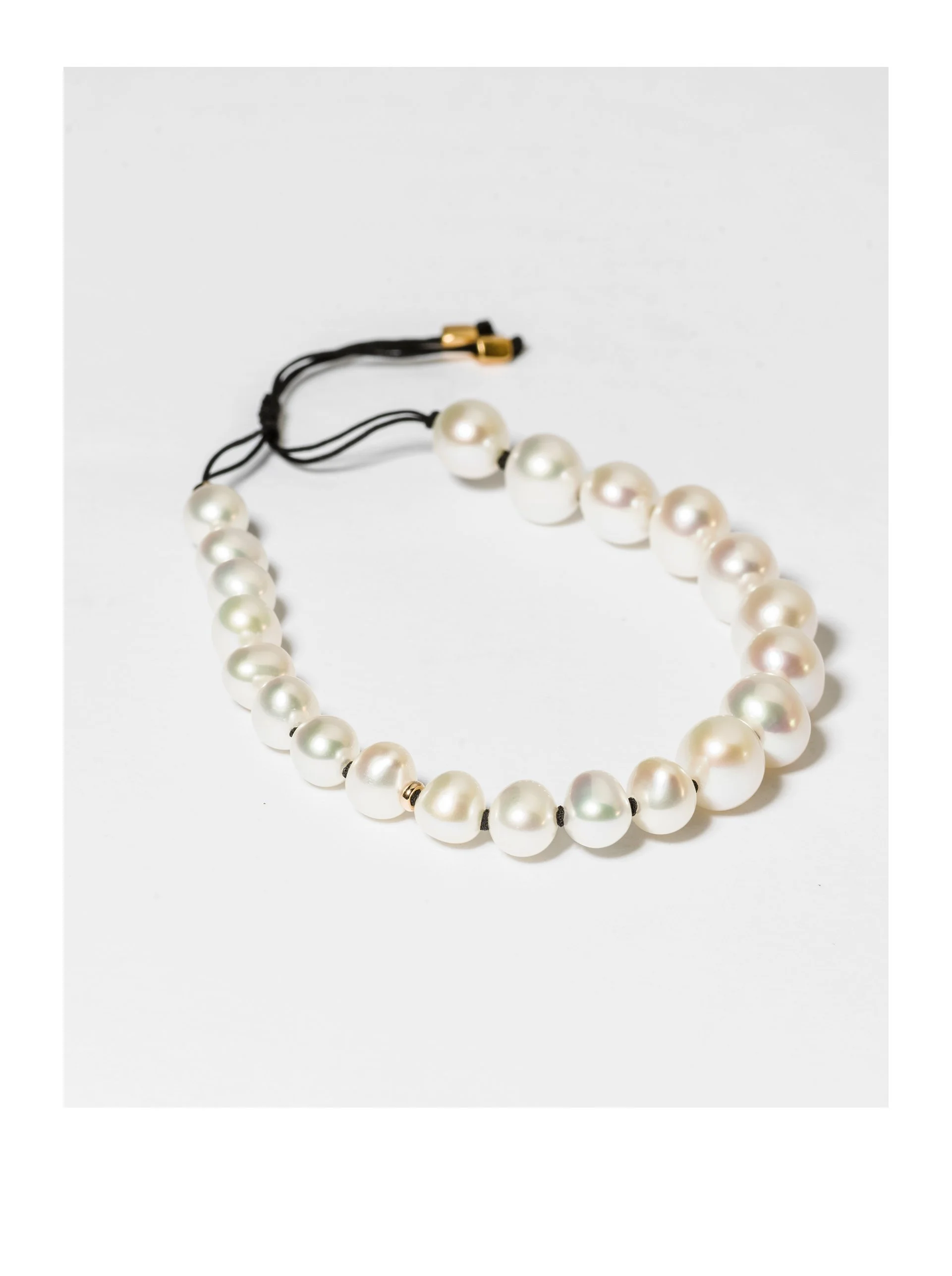MAMARADSCHA STUDIO x GIBUI PEARL BRACELET, BLACK CORD