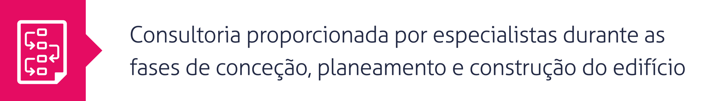 1. Consultoria proporcionada por especialistas durante as fases de conceção, planeamento e construção do edifício
