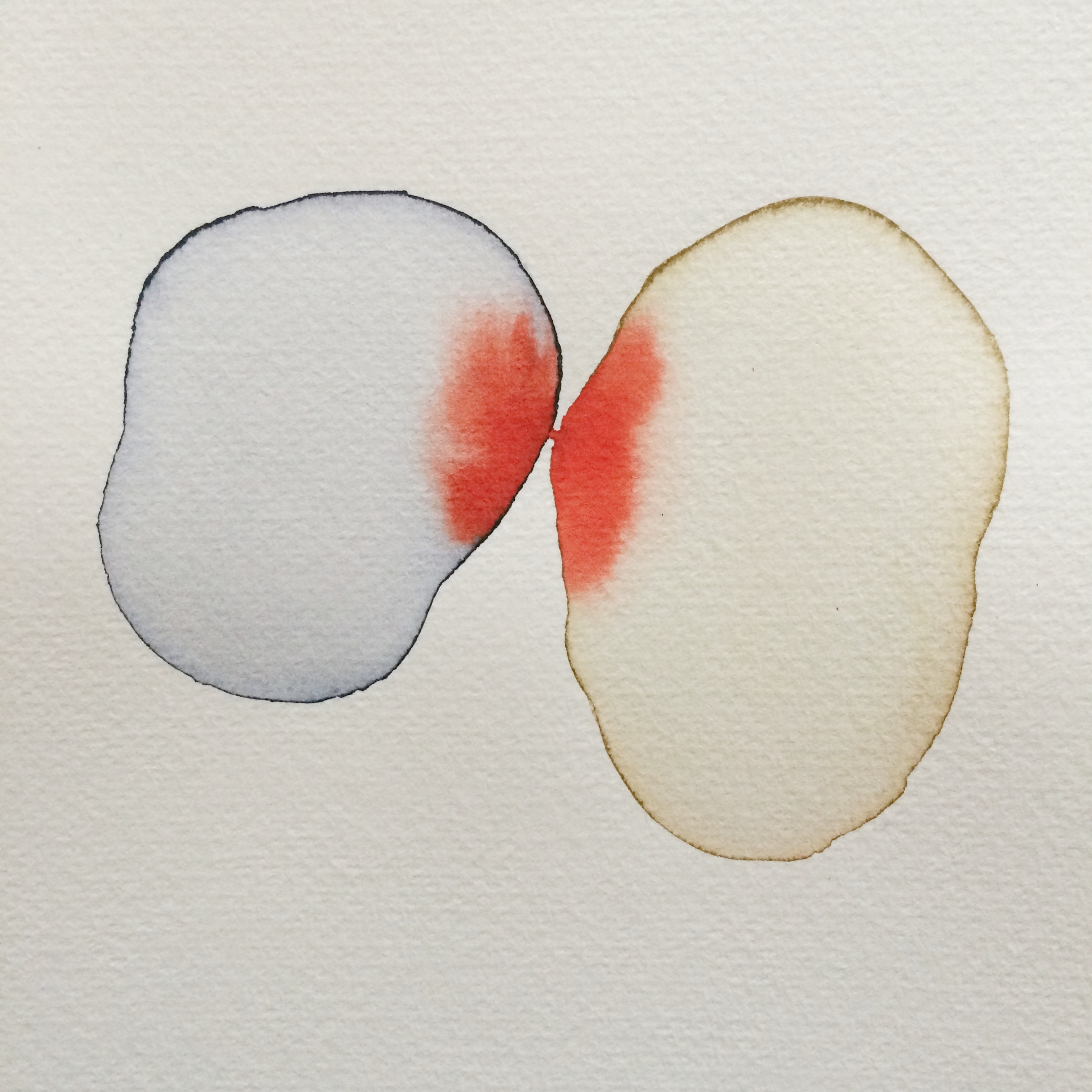  Touch series, watercolour, 14cm x 14cm, 2017. 