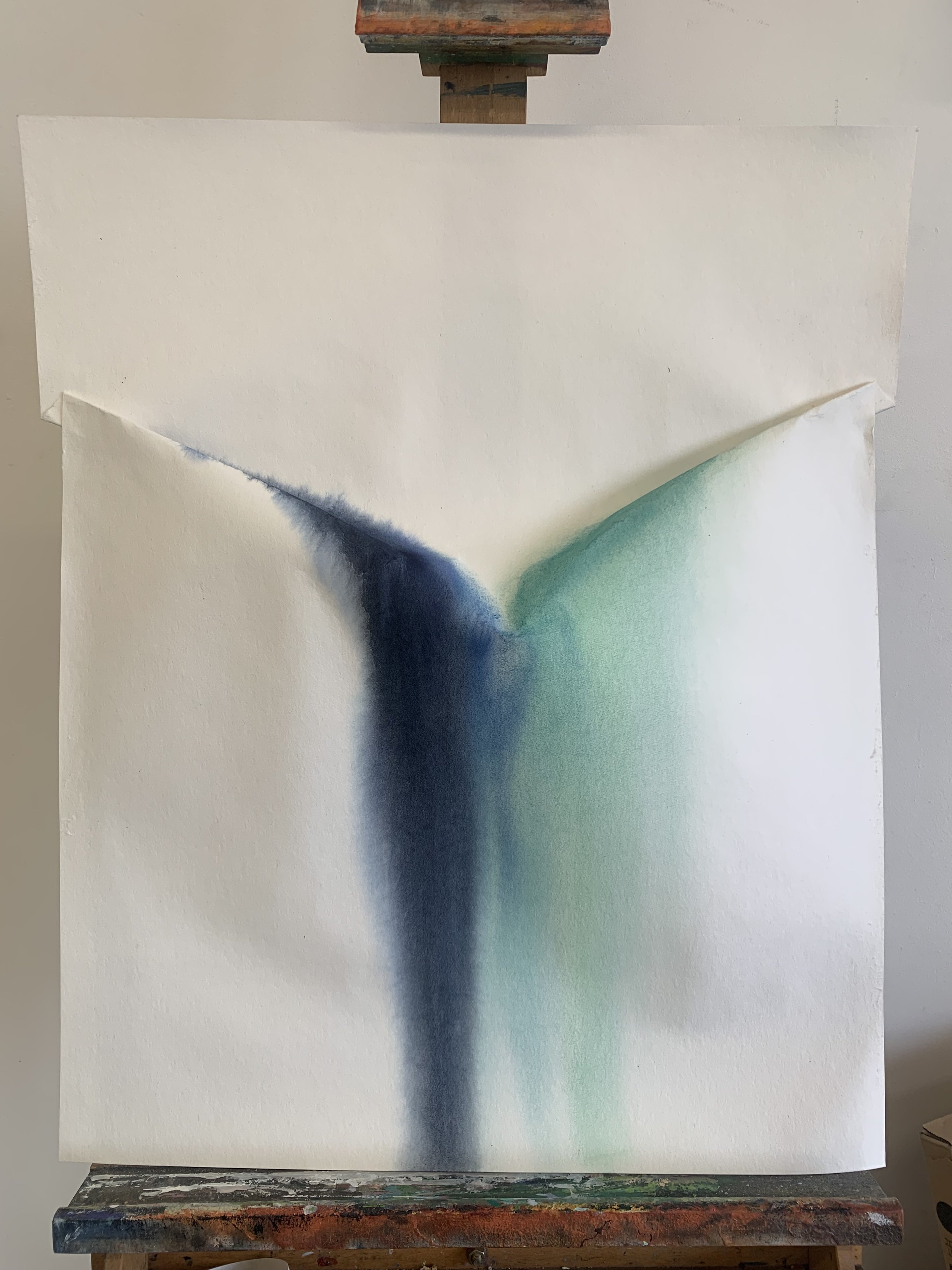  Fold and fall series, watercolour on paper, 50cm x 65cm, 2024 