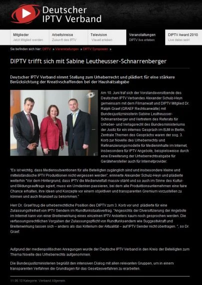 Deutscher IPTV Verband 27.06.2010 PDF Download