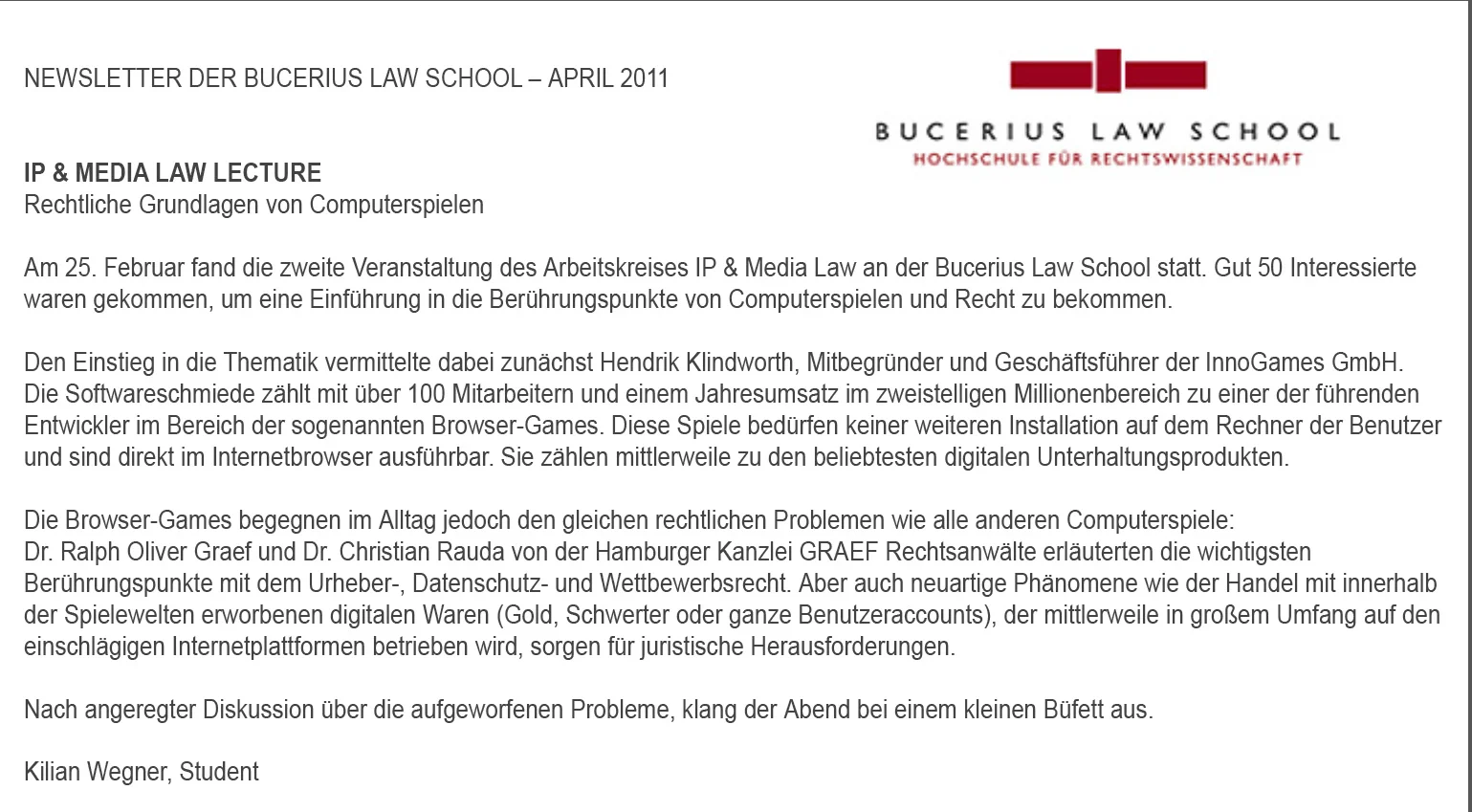 Bucerius Law School 10.04.2011 PDF Download