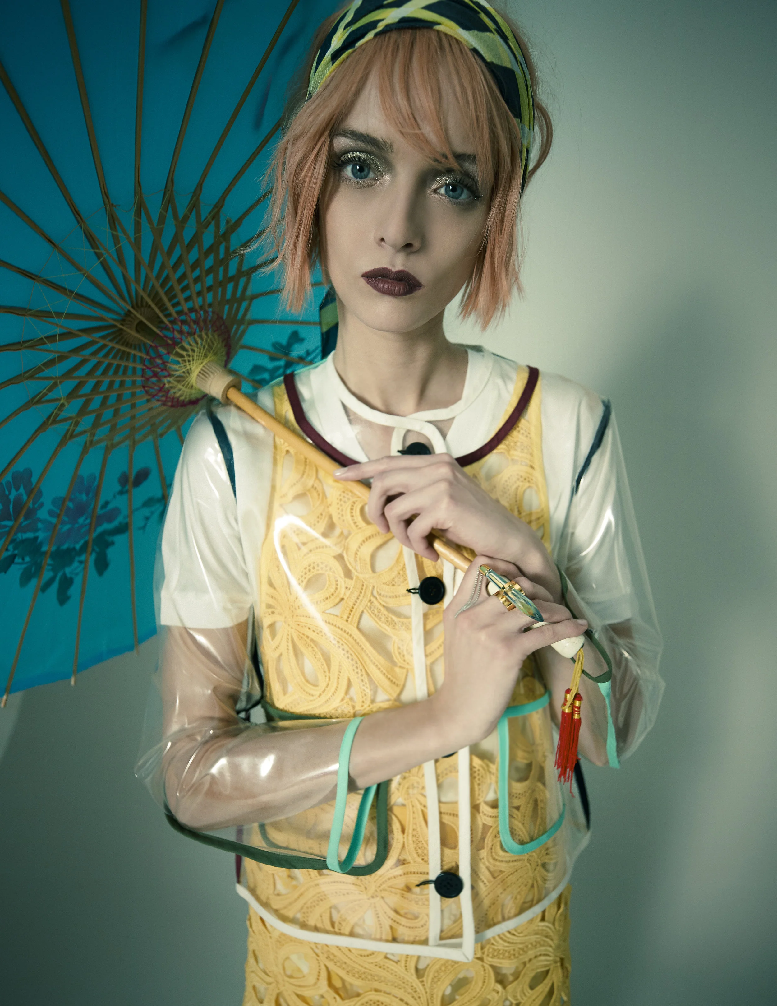T-Shirt – Henry Cotton's Vest – RochasSkirt – Space Style Concept Jacket – Wanda NylonFoulard – Pollini Shoes – D.A.T.E. Bag – Marni