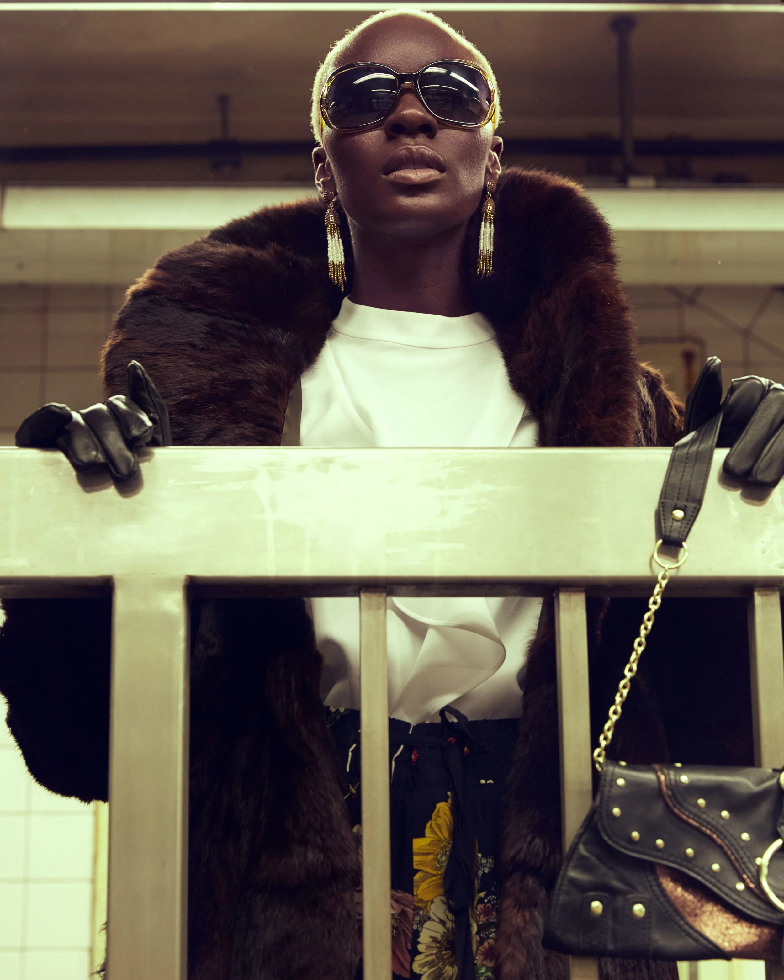 Coat: Henig Furs by Quantaj Top: BCBG Max Azria Pants: Zara Shoes: Steve Madden Gloves: Catherine's Shades: Vintage Earrings: Erica Lyons Purse: Sondra Roberts
