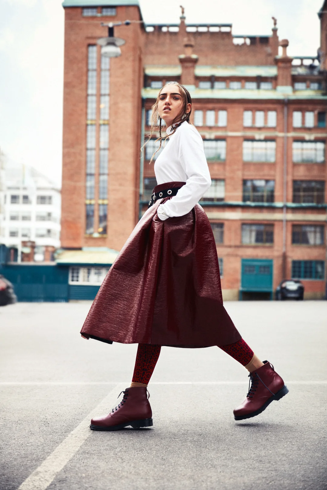 Earrings - Weekend Turtleneck - Ellesse Skirt - Baum Und Pferdgarten Bracelet - Monki Belt – Stylist Own Tights - J.Lindberg Boots - Whyred