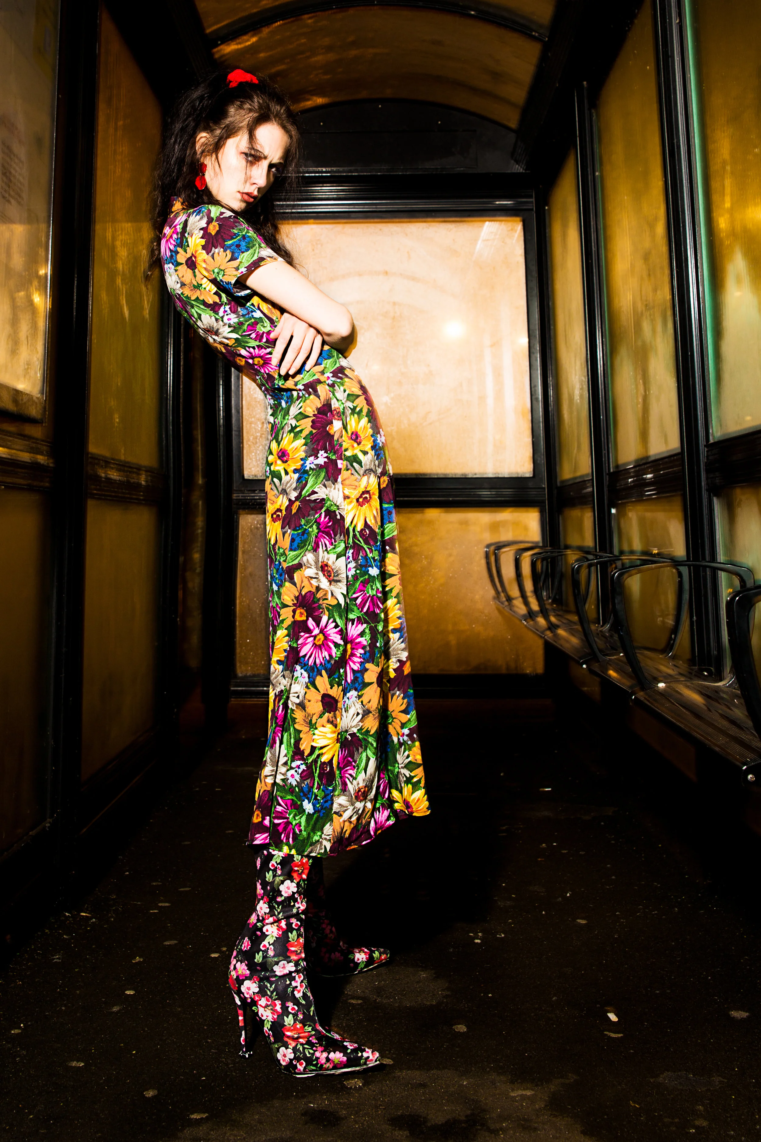 Maxi Floral dress - Zara @zara Floral high high boots - Public Desire @publicdesire