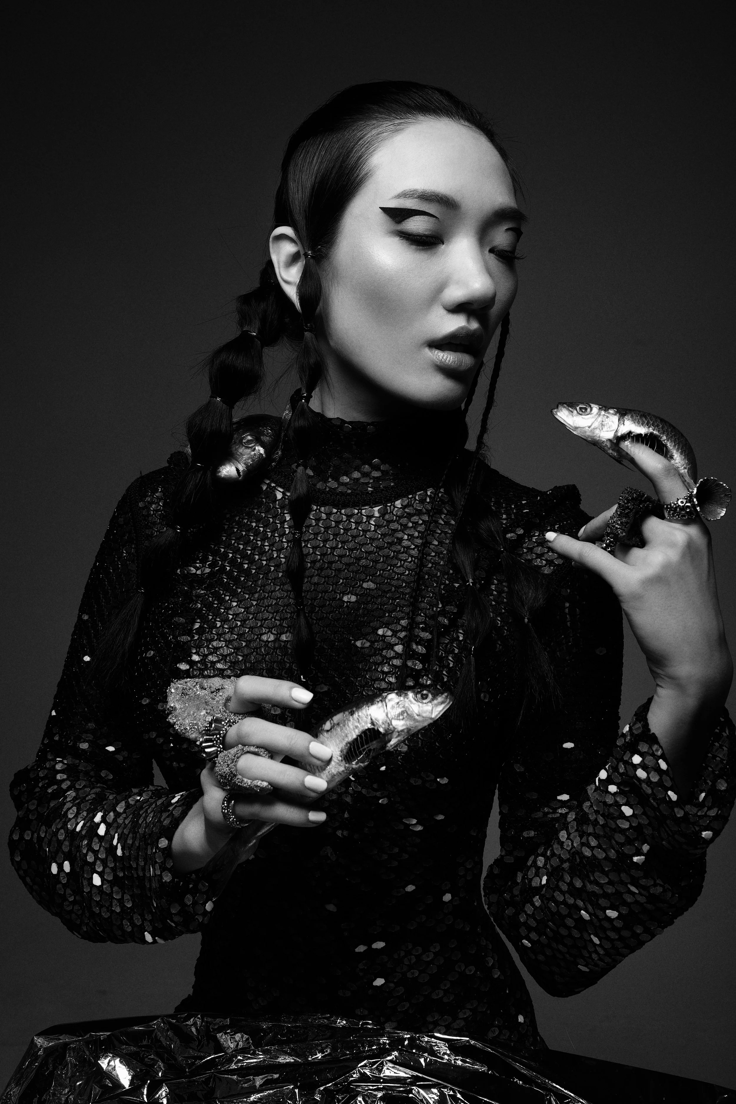 Dress - Rhys Ellis @officialrhysellis Rings - Alice Clarke @aliceckarkejewellery and Marianela Loizzo @marianelaloizzo