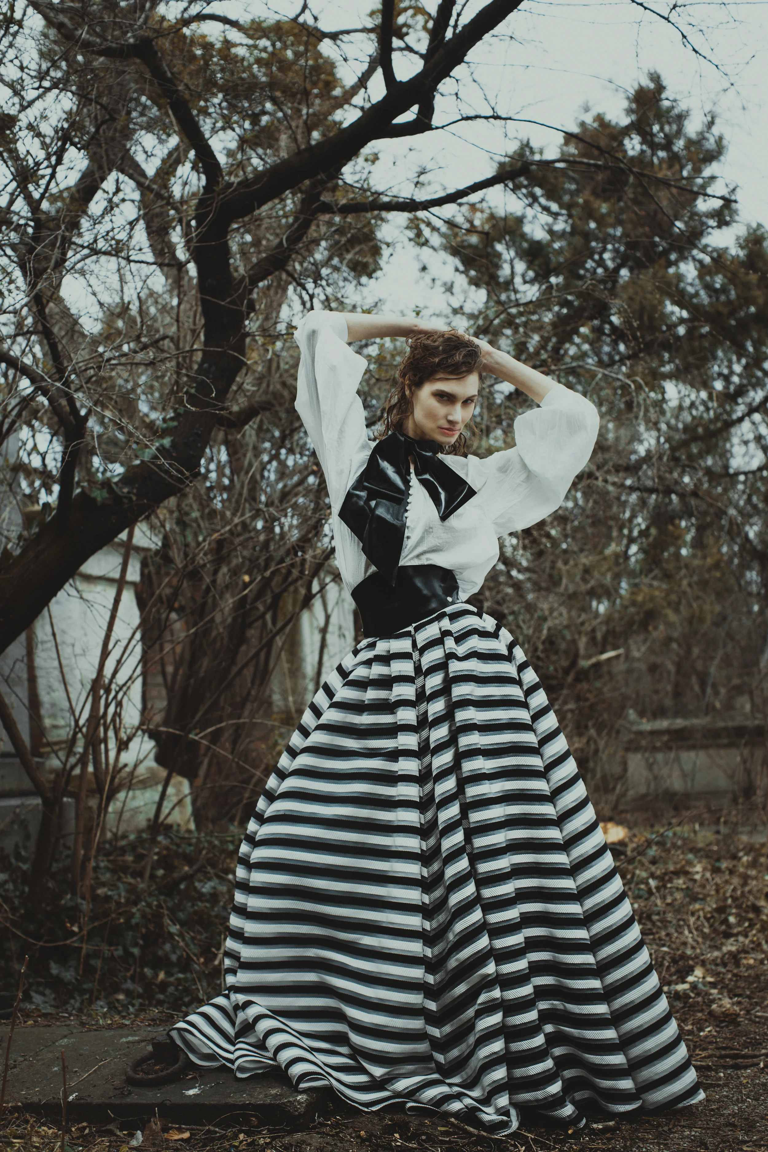 Blouse: H&M Bow & Belt: HW design latex Skirt: Callisti Fashion