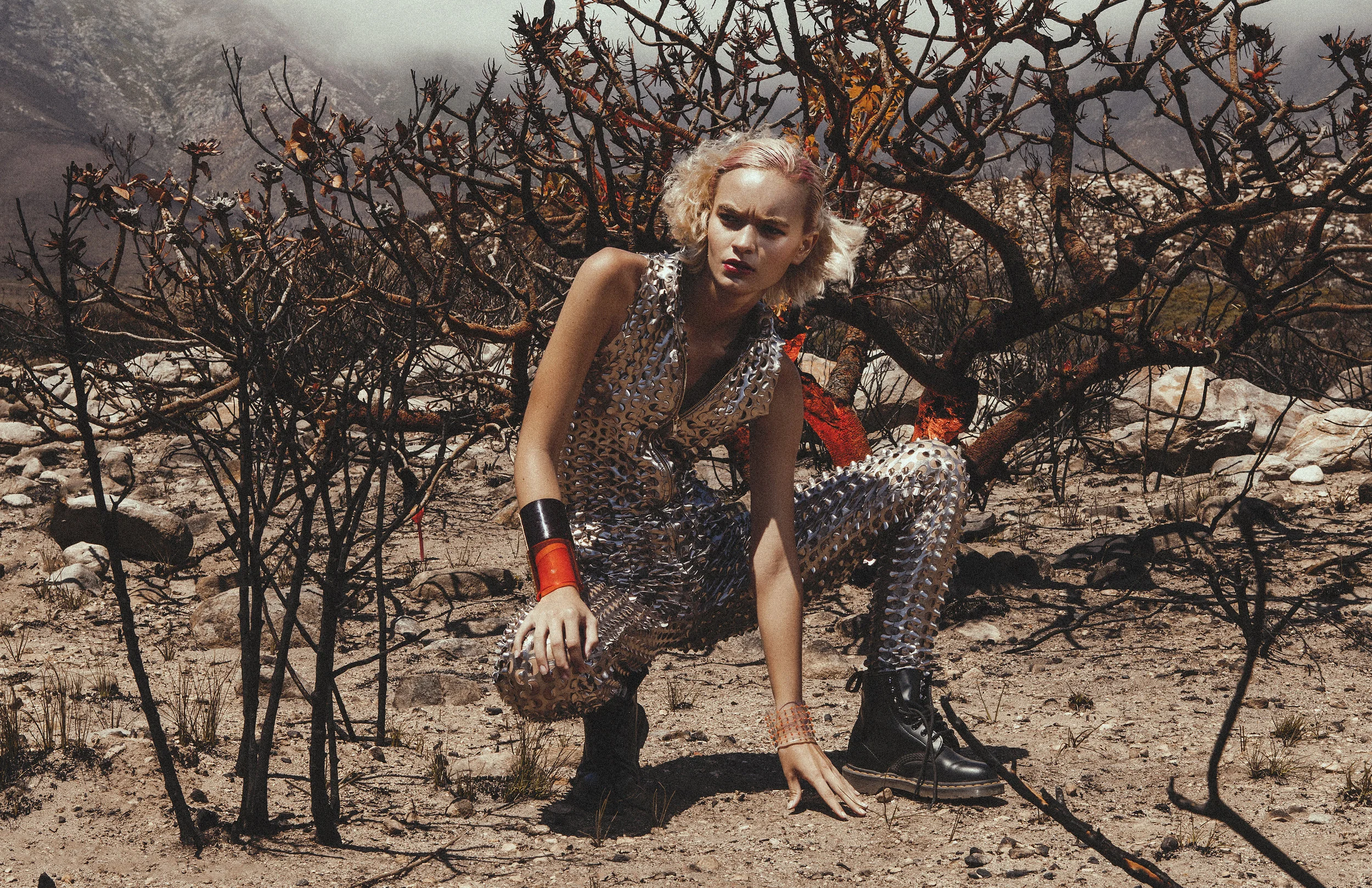 JUMPSUIT: Designer Dionne CUFFS: Philippa Green