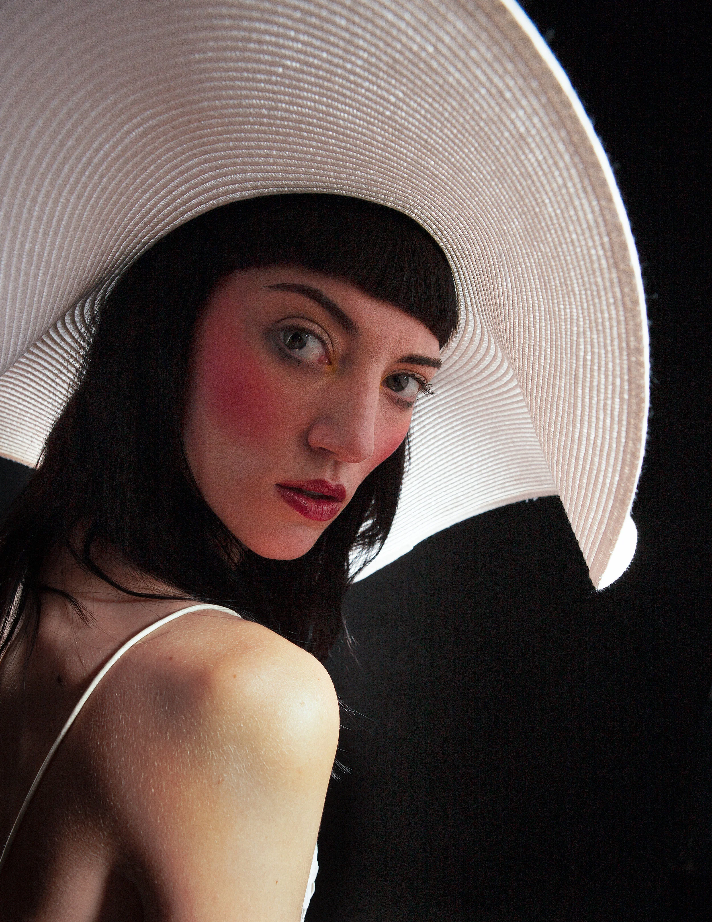 Dress: SELF PORTRAIT Hat: LAWLIET