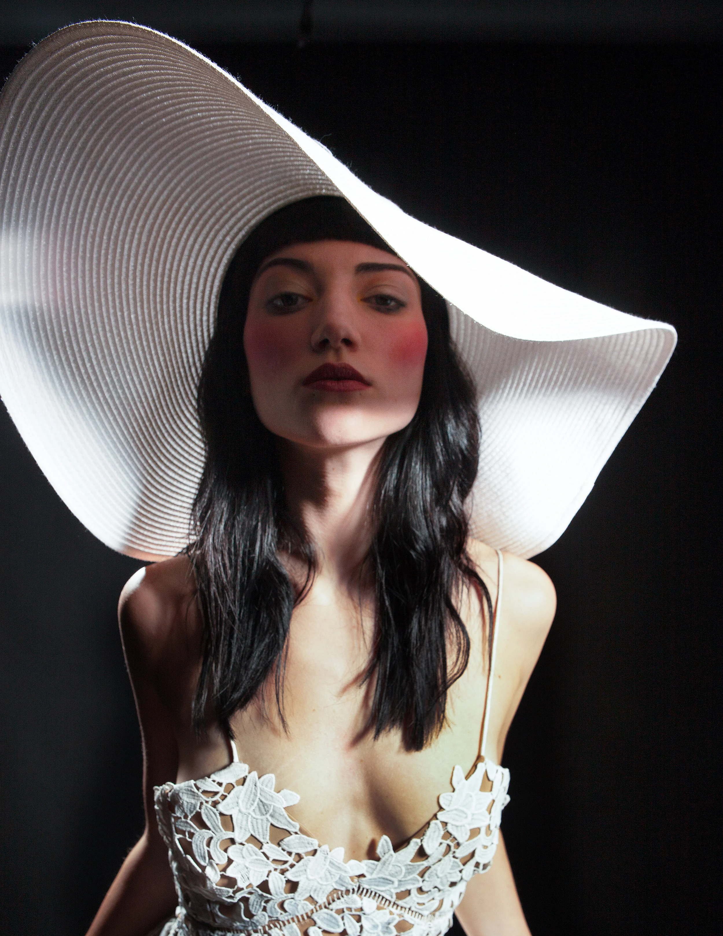 Dress: SELF PORTRAIT Hat: LAWLIET