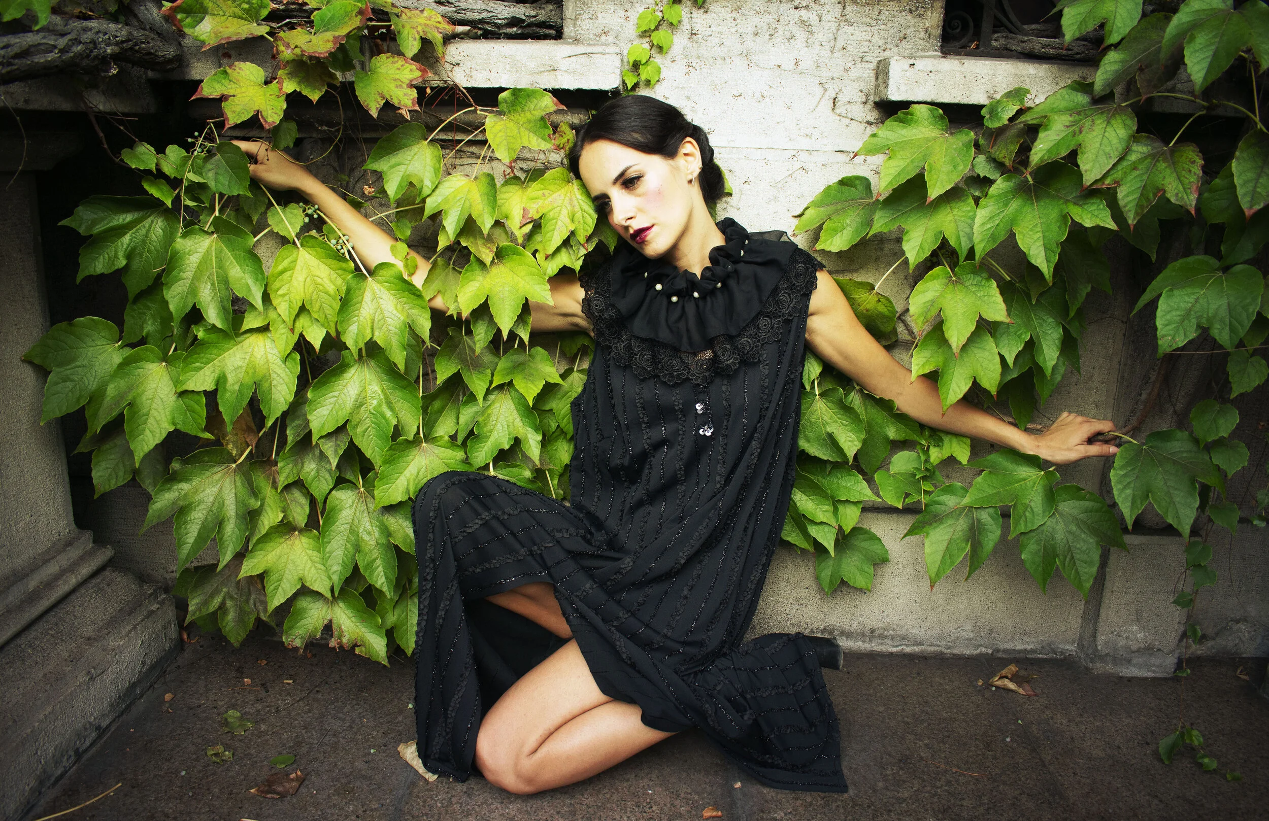 Vintage Dress by Humana Vintage Milan Accessories by Aldo