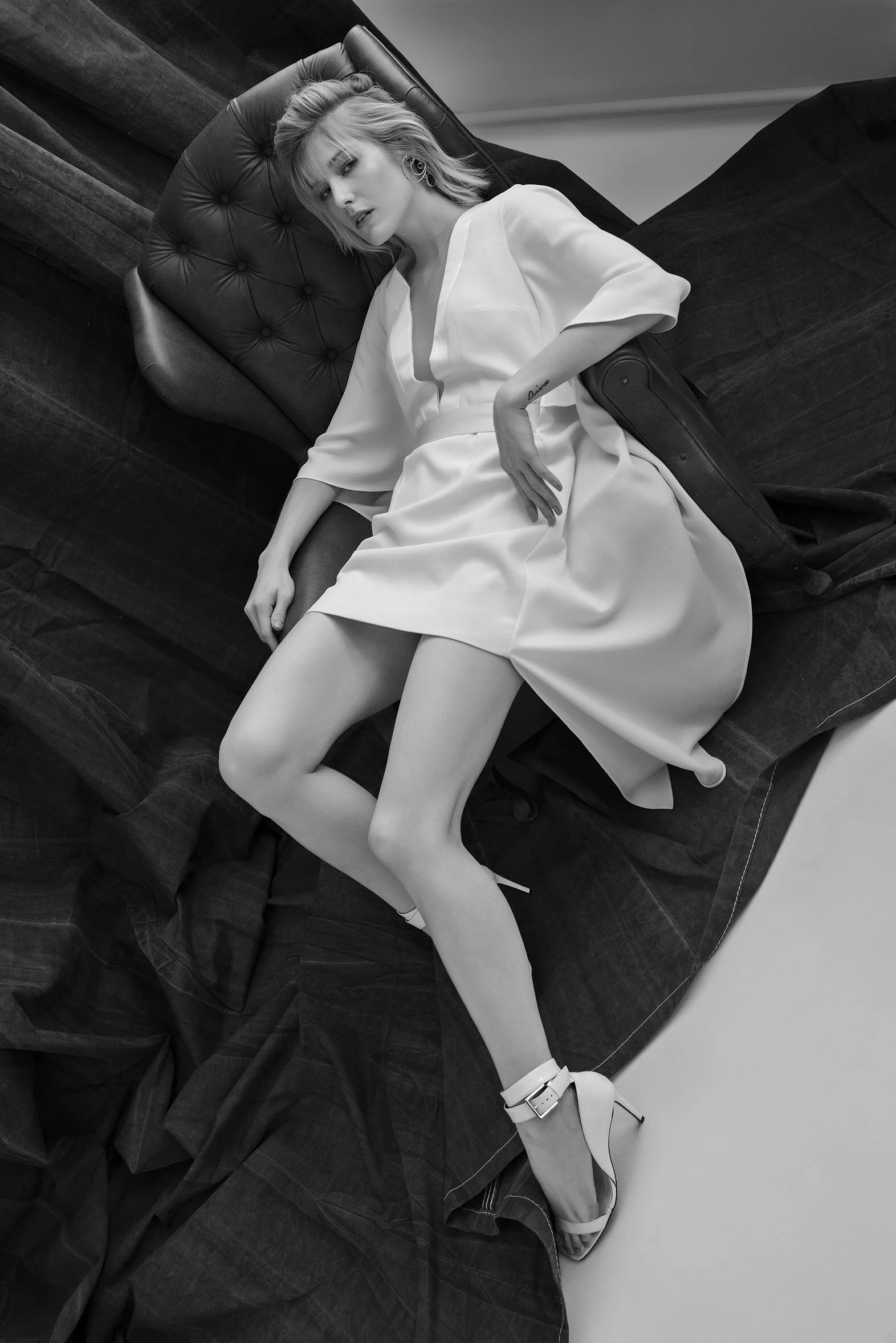 Vitor Zerbinato dress Le Briju earrings Calvin Klein shoes
