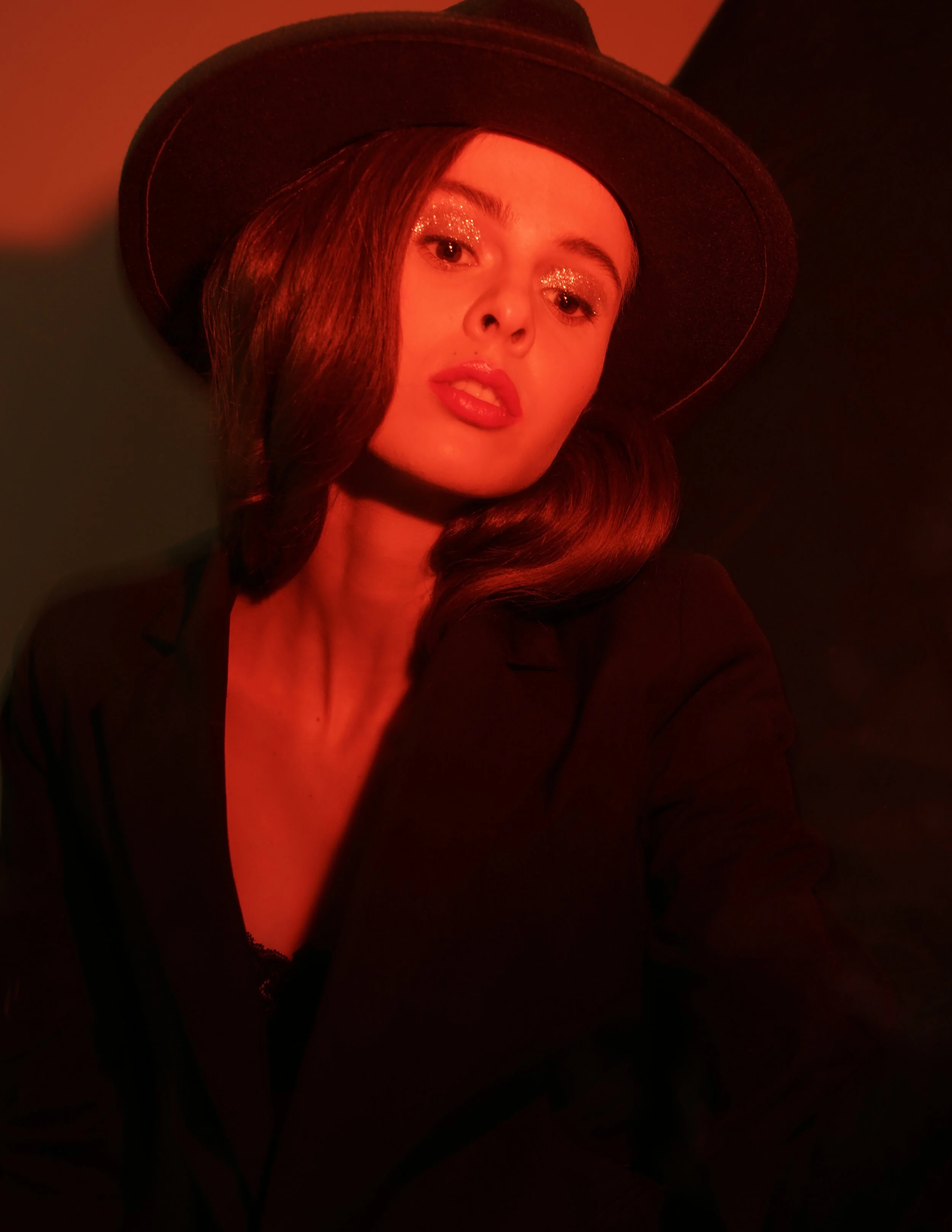 Photographer: Vitalii Moskalets Stylist/Female Model: Iryna Stepanenko Makeup Artist: Lena Ishchuk Hair Stylist: Olga Shapovalova Wardrobe Credits: Hat:Vintage Jacket: Pull&Bear Bra: VE.NU.S Pans: Vintage Sandals: Asos