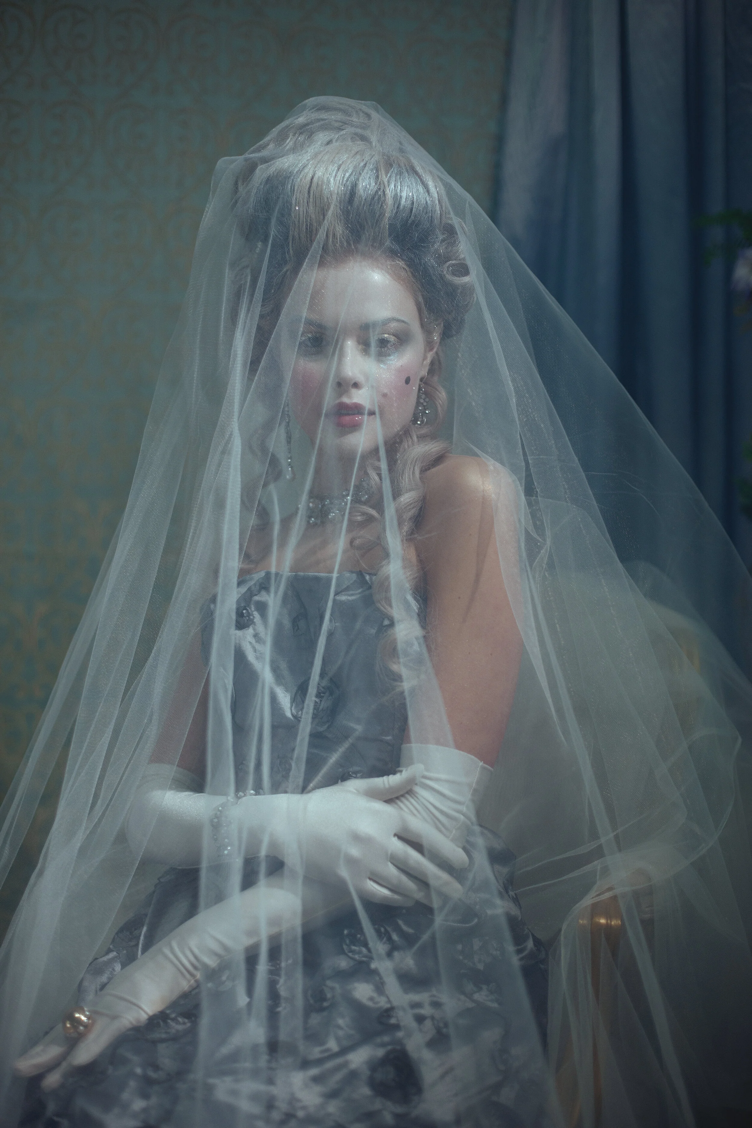 Photographer: René Salvador Female Model: Taylor Marie Cowhey Makeup Artist: Isabel Valencia Hair Stylist: Markuz Royale Fashion Designer: Diana Prince Jewelry Designer: Angelina Noir Flower Arranger: Lana Rose Wardrobe Credits: Wardrobe by