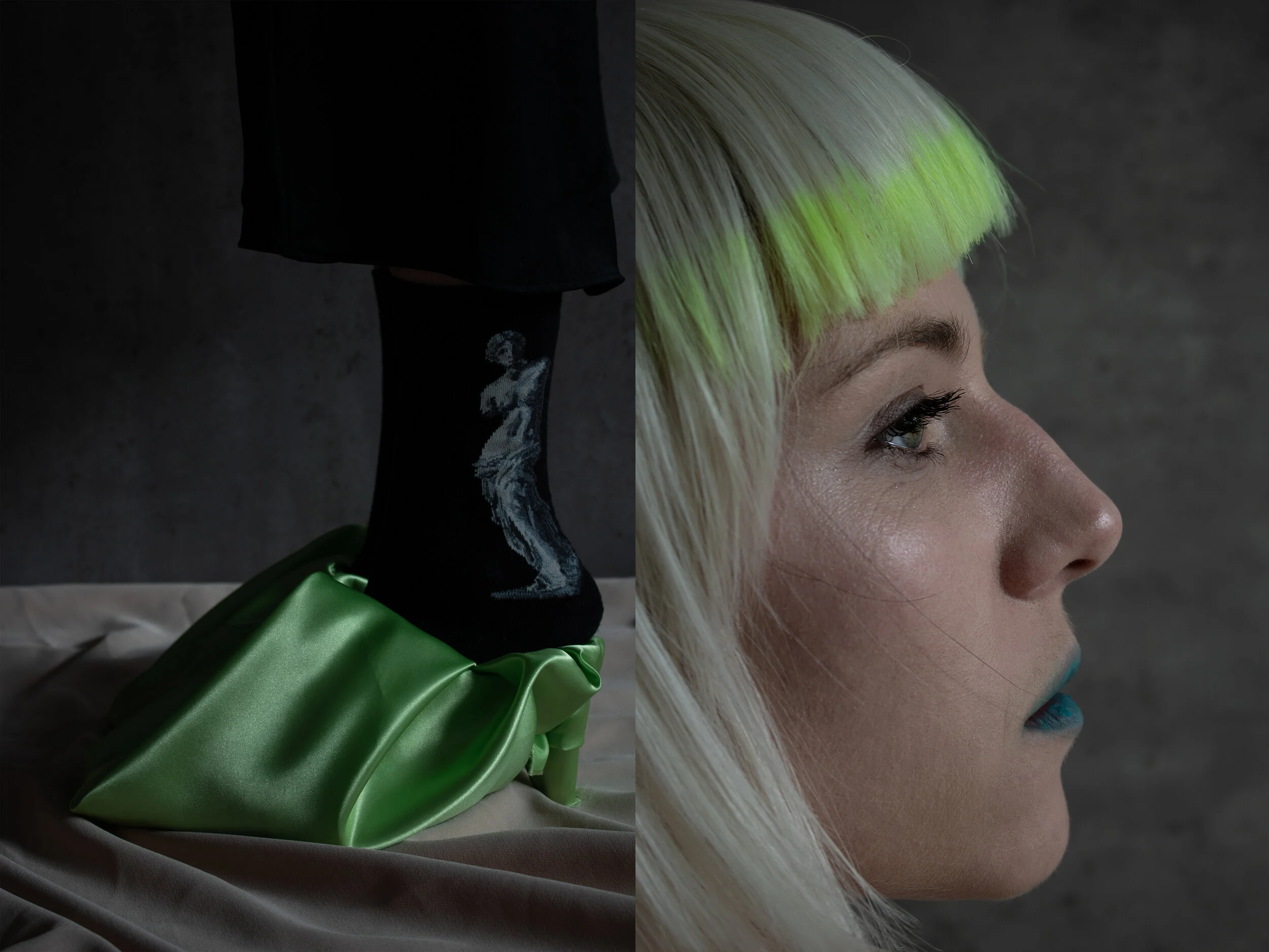 Photographer: Anjelica Davidkova Model: Dessy Makeup Artist: Stela Paunova Stylist/Fashion Designer: ABSTRACTION Wardrobe Credits: Handmade Sculptural Bust and gloves from designer and stylist ABSTRACTION