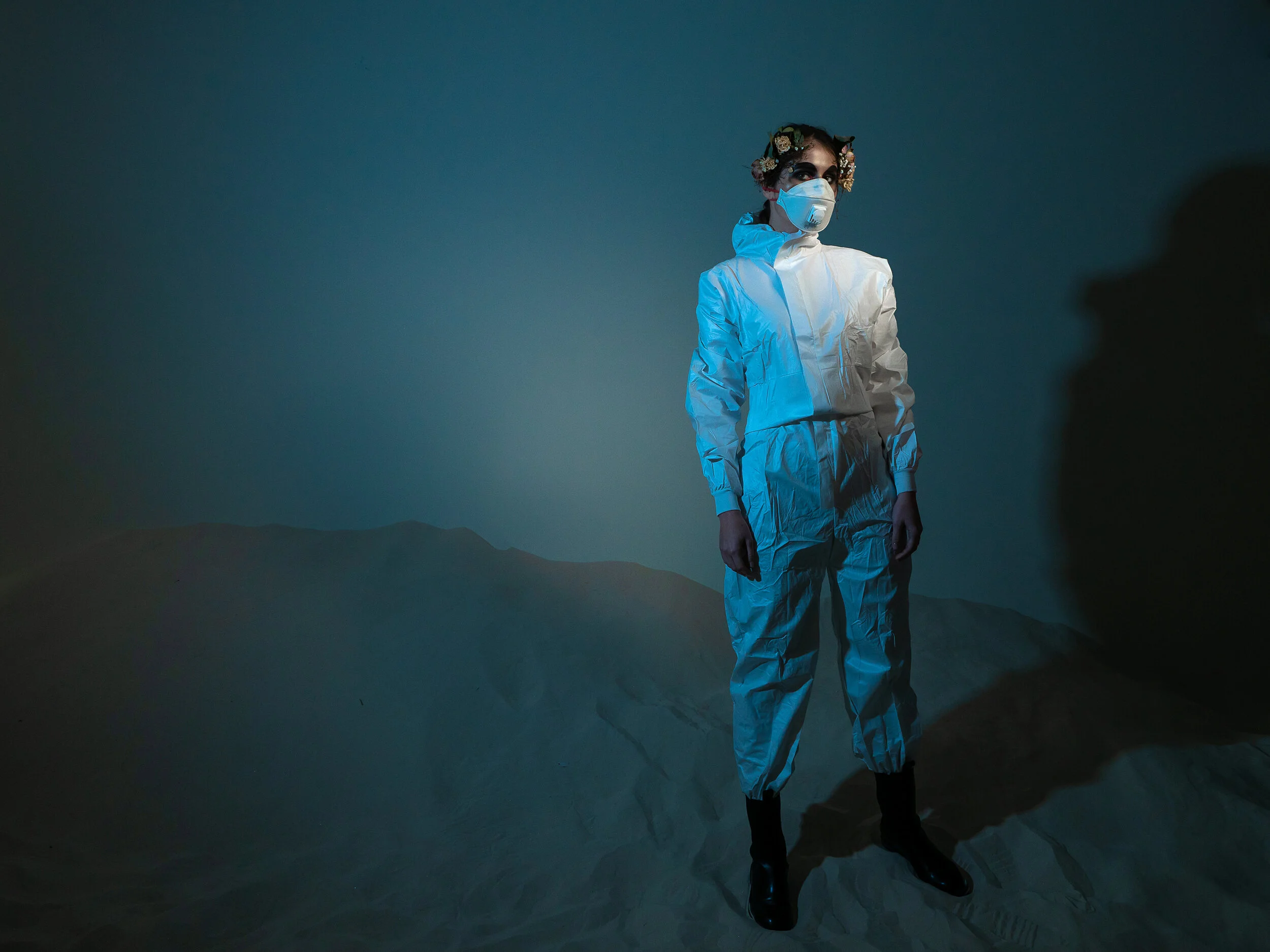 Photographer: Dmitrii Militonov Female Model: Anastasia Shchinova Makeup Artist/Hair Stylist: Anna Martynova Wardrobe Stylist: Anastasiia Iarkina Retoucher: Ira Zavarina Wardrobe Credits: Hazmat suit: Delta Mask: ЗМ Boots: stylist property