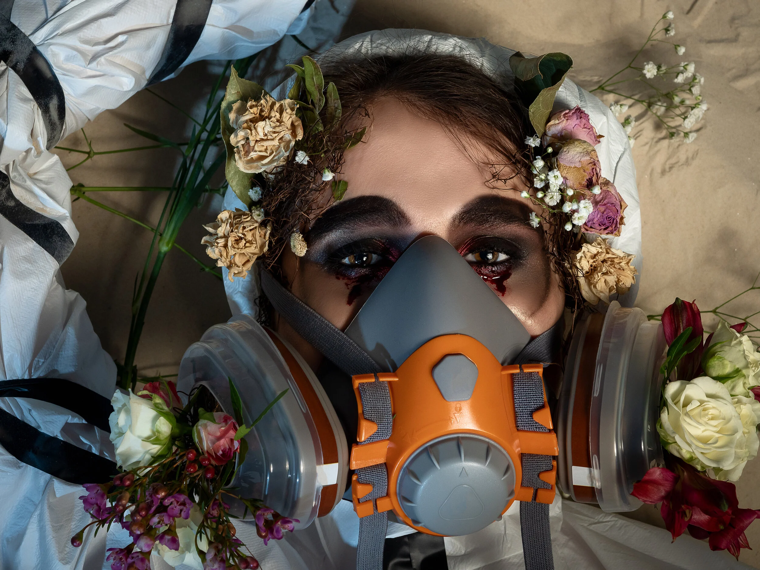 Photographer: Dmitrii Militonov Female Model: Anastasia Shchinova Makeup Artist/Hair Stylist: Anna Martynova Wardrobe Stylist: Anastasiia Iarkina Retoucher: Ira Zavarina Wardrobe Credits: Hazmat suit: Delta Mask: ЗМ Boots: stylist property