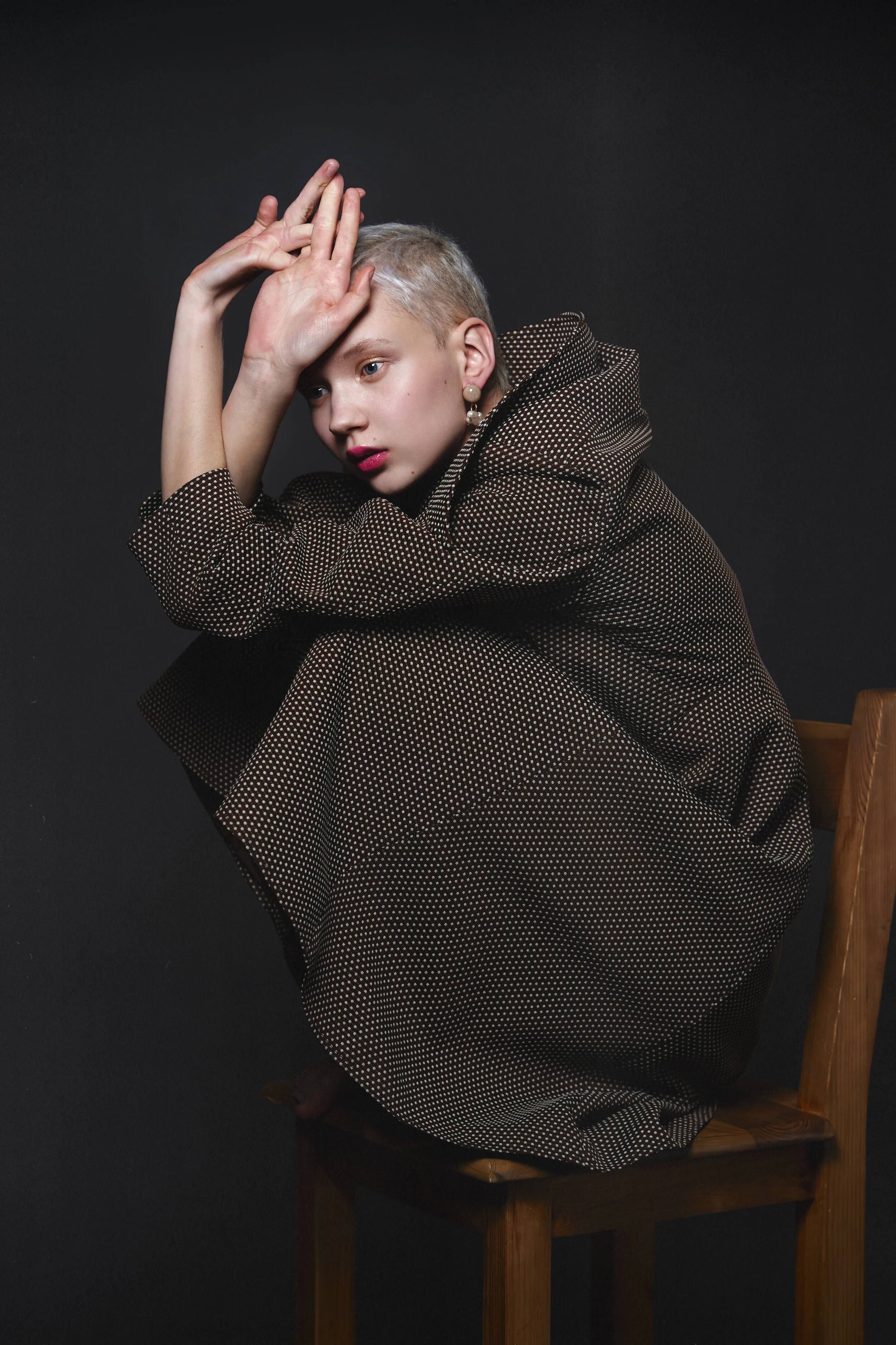 Photographer: Elena Mineeva Female Model: Kat @twainmanagement Makeup Artist: Catherine Antonova Stylist Assistant: Renata Raiskaya Assistant: Alexey Dimov Retoucher: Julia Mineeva Wardrobe Credits: Coat vintage