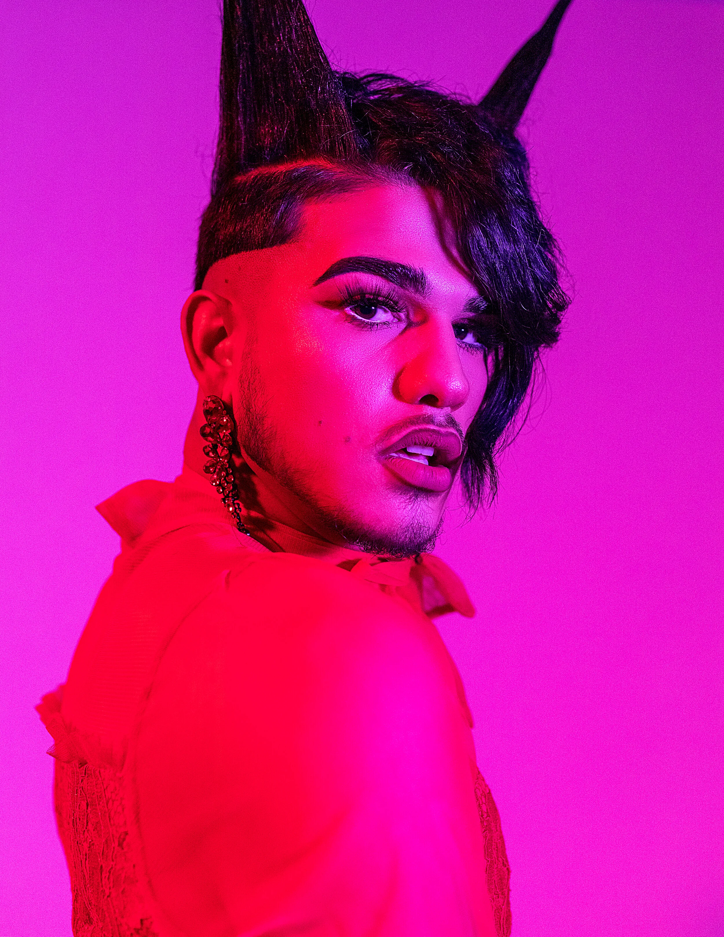 Wardrobe Stylist/Creative Director/Photographer/Retoucher: Tomie Wilson Wardrobe Stylist/Male Model/Makeup Artist/Hair Stylist: Brandon Cordero Wardrobe Credits: Earrings Brilove
