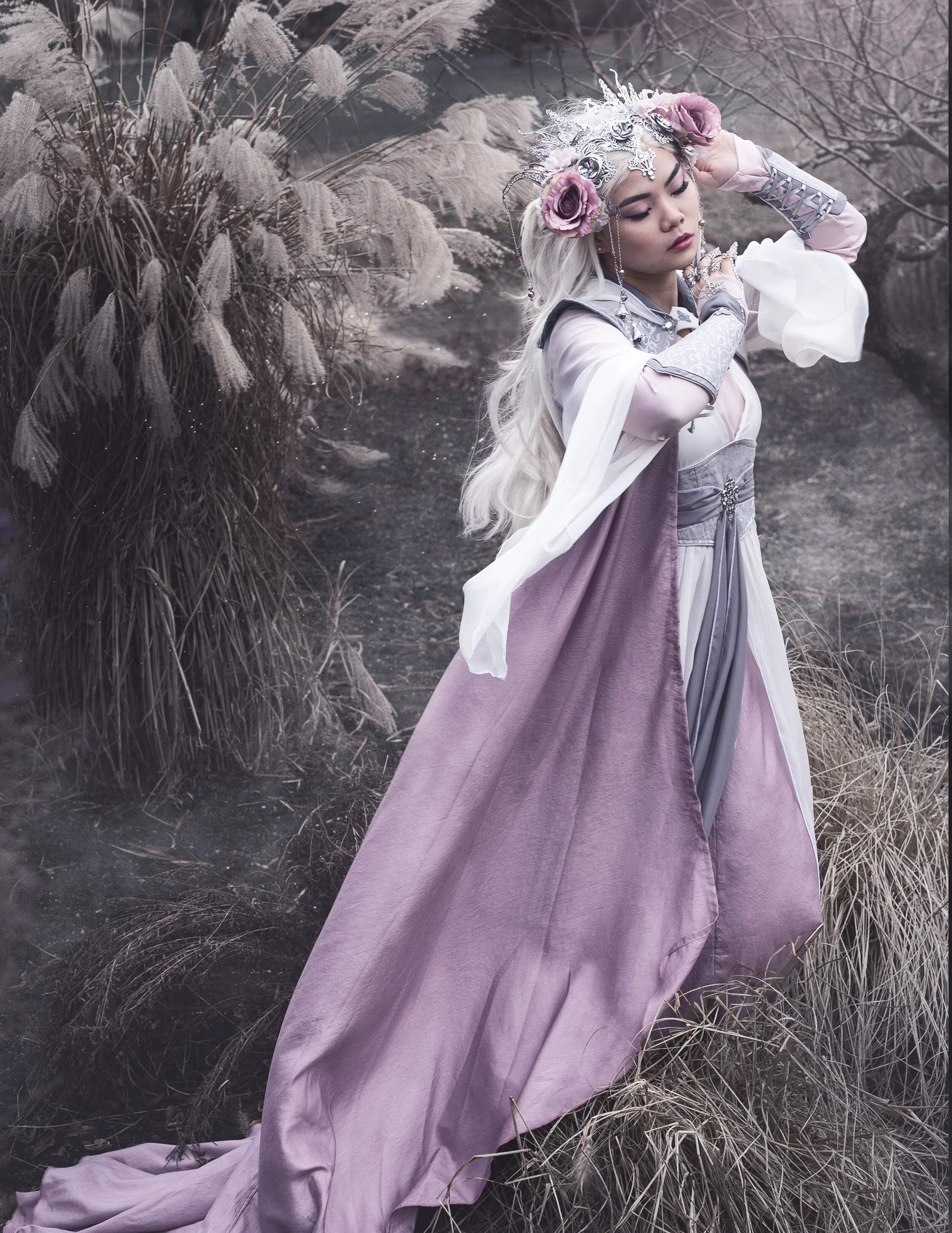 Photographer/Retoucher: Janina Gold Female Model/Makeup Artist: Fumihime Kurosawa Accessory Designer: IVY-Design Fashion Designer: MissViscid Designs Wardrobe Credits: Headpiece/Claws: IVY-Design Gown: MissViscid Designs
