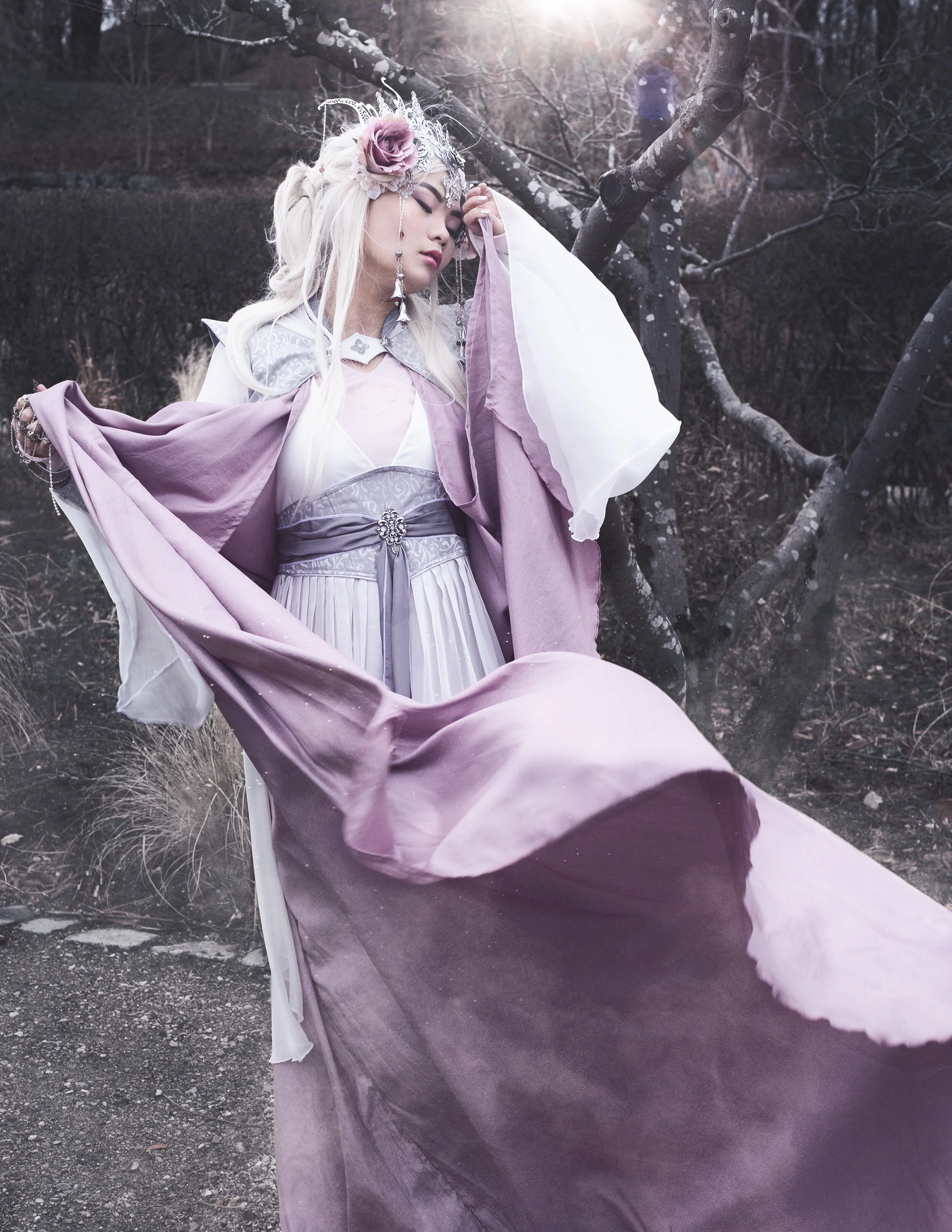 Photographer/Retoucher: Janina Gold Female Model/Makeup Artist: Fumihime Kurosawa Accessory Designer: IVY-Design Fashion Designer: MissViscid Designs Wardrobe Credits: Headpiece/Claws: IVY-Design Gown: MissViscid Designs