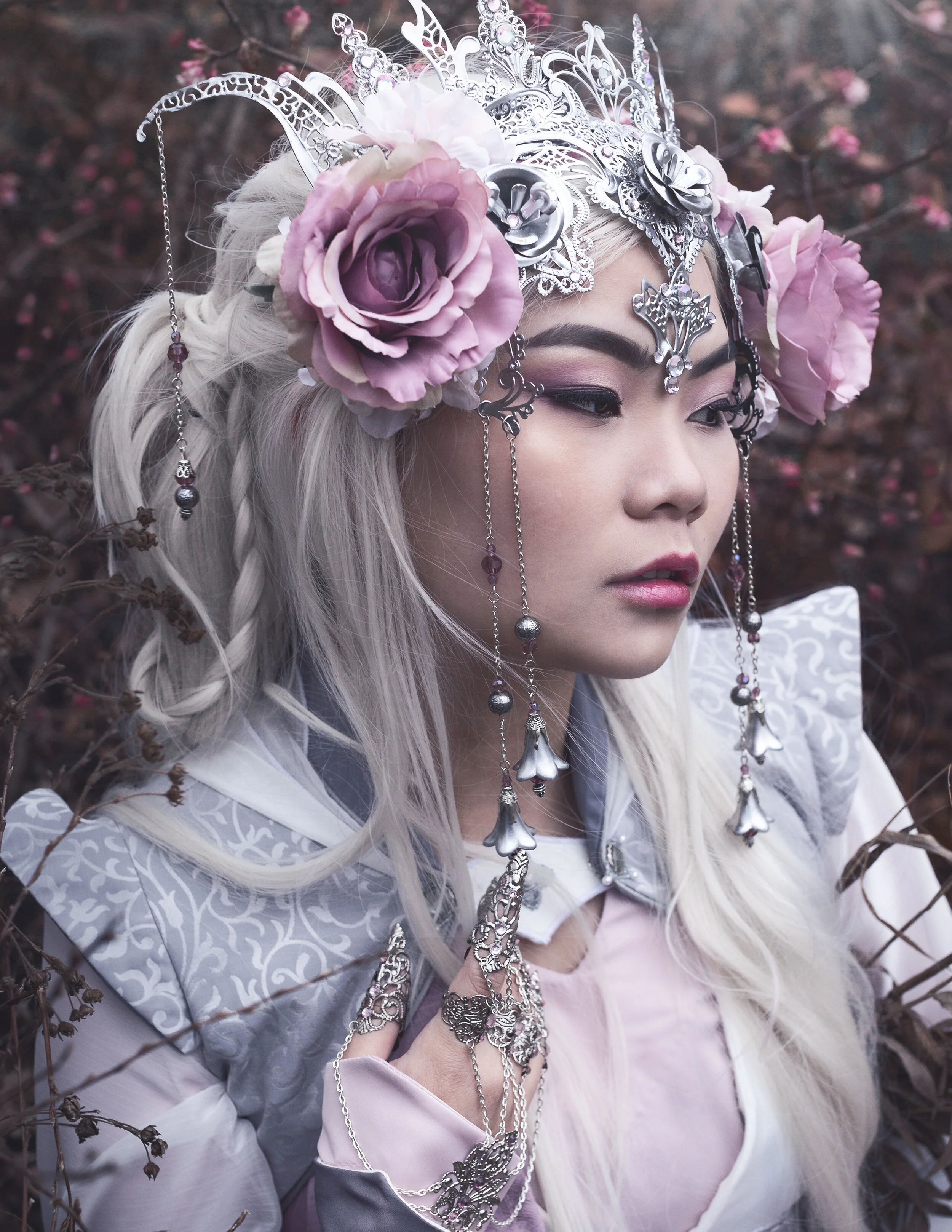 Photographer/Retoucher: Janina Gold Female Model/Makeup Artist: Fumihime Kurosawa Accessory Designer: IVY-Design Fashion Designer: MissViscid Designs Wardrobe Credits: Headpiece/Claws: IVY-Design Gown: MissViscid Designs