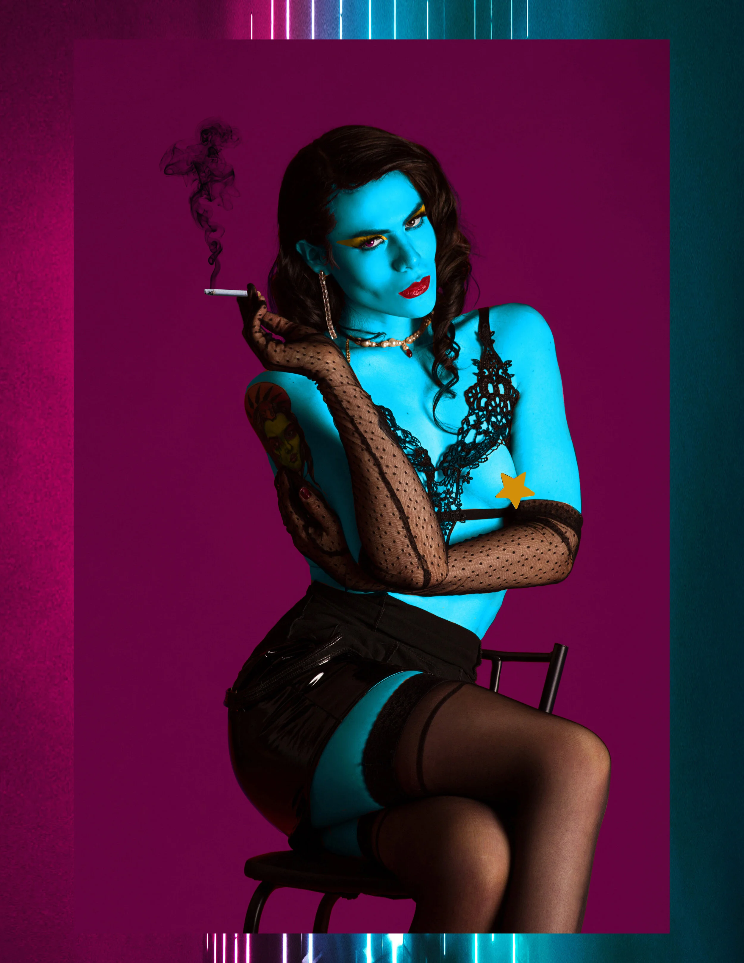 Photographer: Luis Linares Model: Magnolia Coronado Makeup Artist: Diego Solis Hair Stylist: Angel Corona Wardrobe Stylist, Creative Director, Designer: E.Salim Wardrobe Stylist: Maria Aura