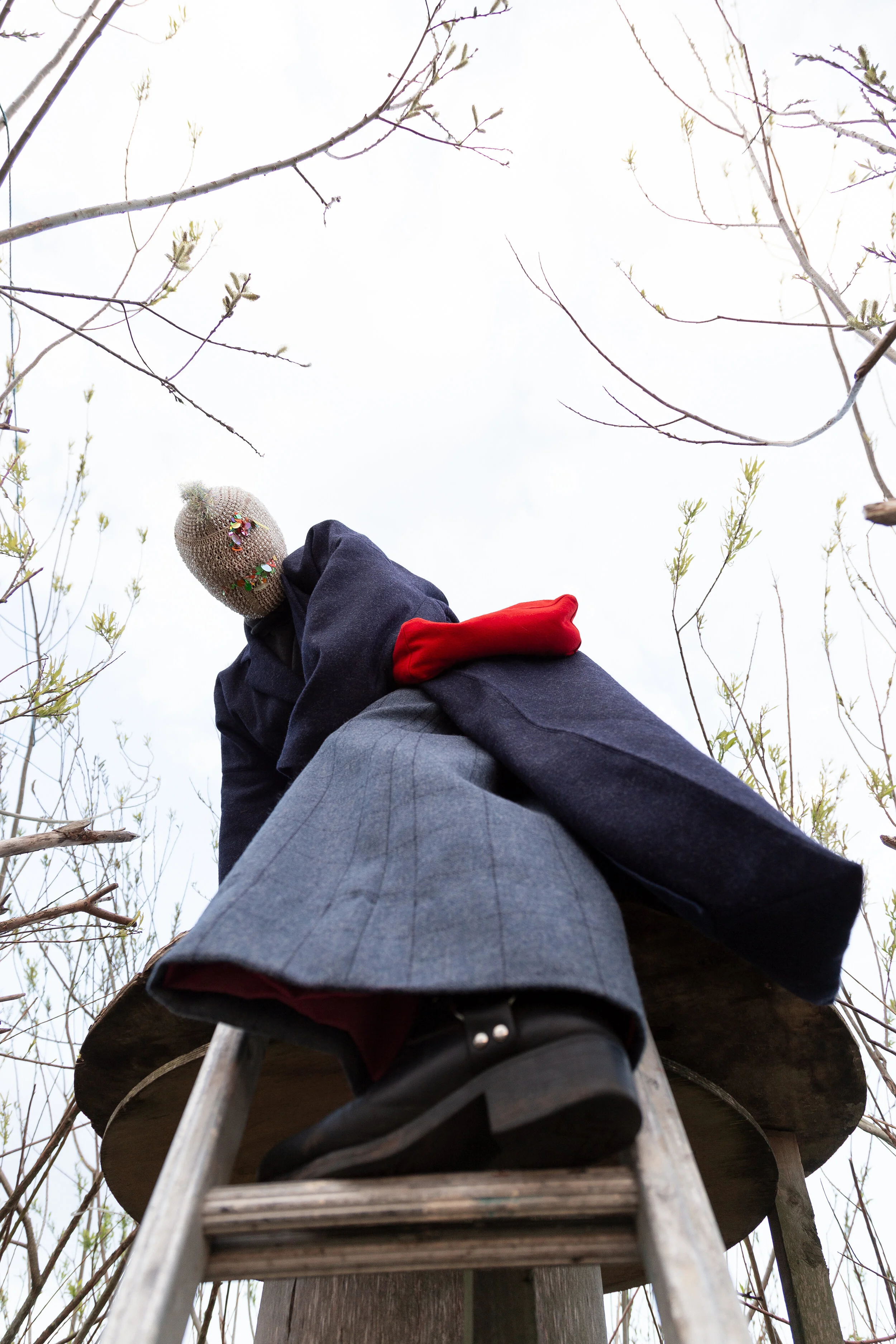 Photographer: Kevin Mora-Rosenkranz Male Model: Iain Arnott Wardrobe Stylist: Michelle Watson Fashion Designer: Morag Seaton Wardrobe Credits: Mask: Kitsch Me Vintage Jumper: Topshop Jacket: Morag Seaton Trousers: Morag Seaton