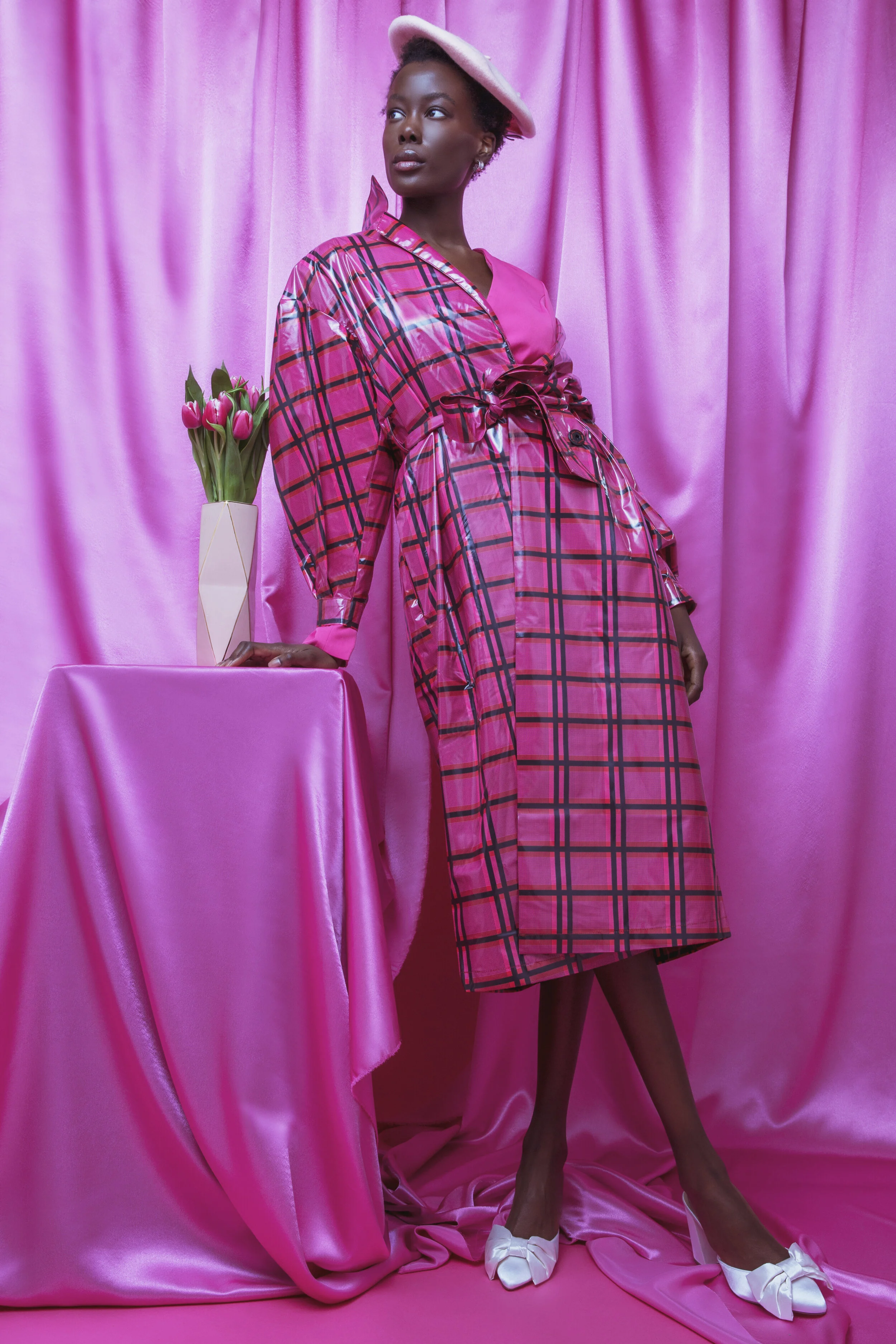 Creative Director/Photographer: Anastasia Oss Female Model: Biba Williams @PRM Model Agency Wardrobe Stylist: Kelly Richardson Makeup Artist: Millie Gordon Wardrobe Credits: Coat, ASOS Dress, Club L London Shoes, London Rebel Beret, Topshop